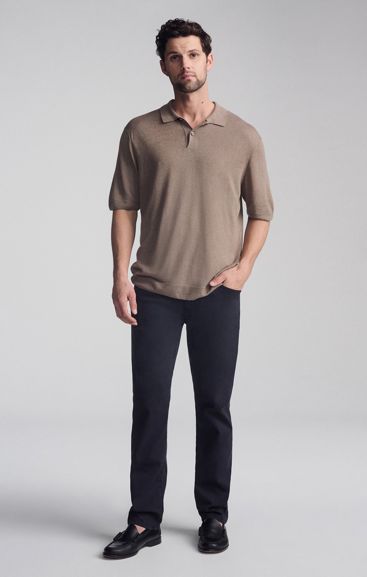 トップス BoTT MARLED KNIT POLO / BROWN RELAXED FIT KNIT POLO - Brown | ZARA Canada