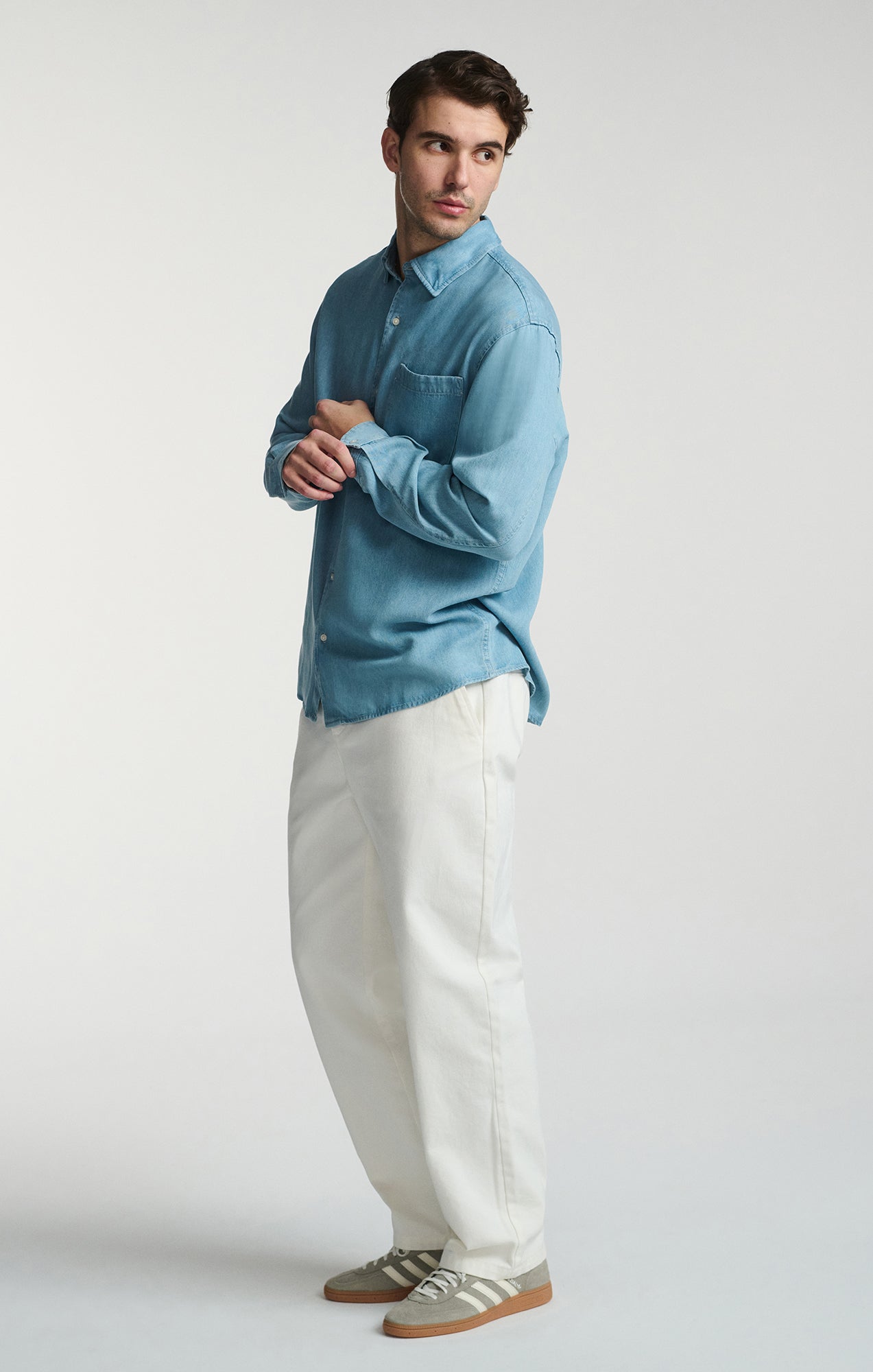 LONG SLEEVE BUTTON-UP TENCEL™ SHIRT IN INDIGO - Mavi Jeans