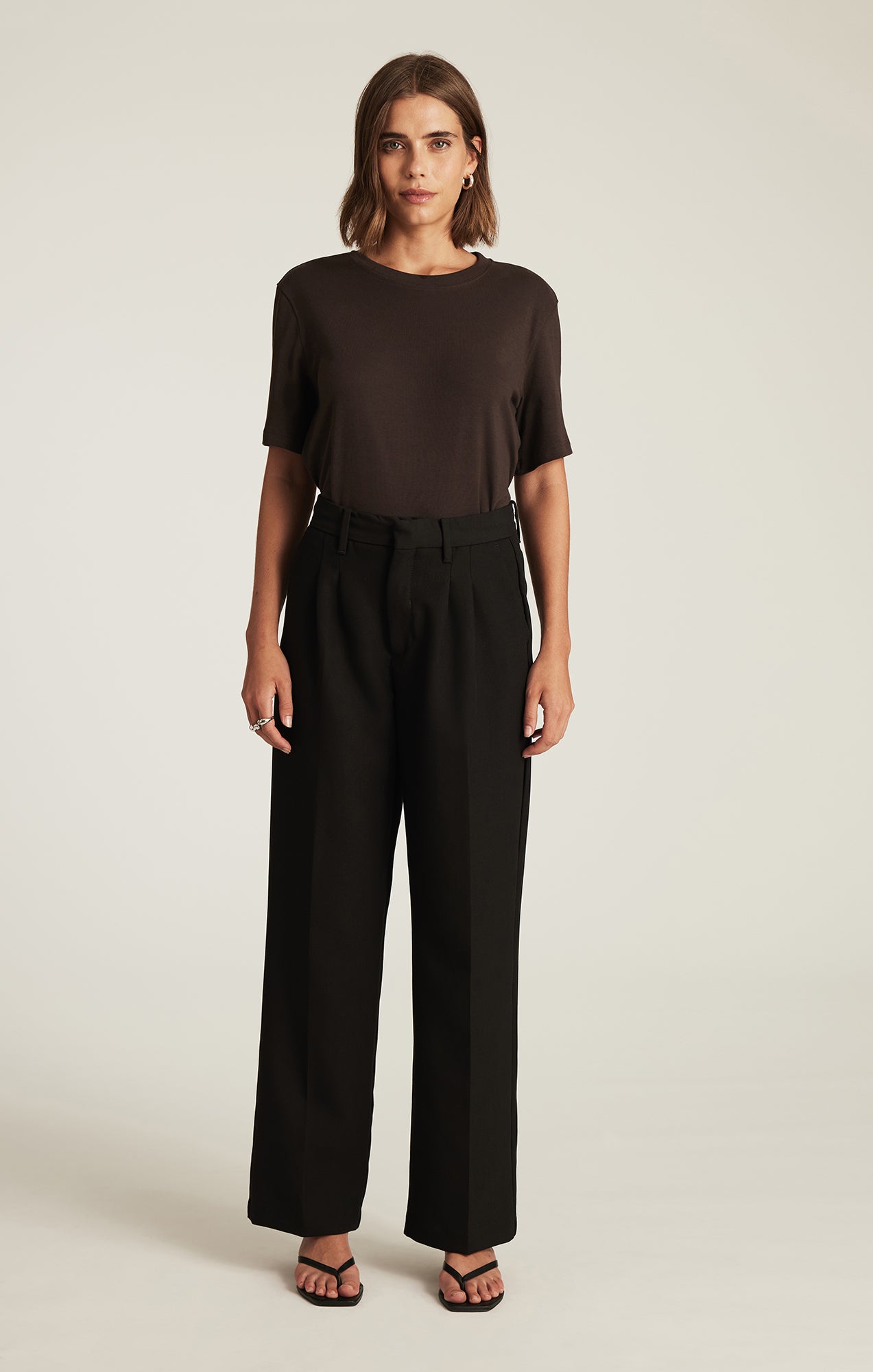 CHARLOTTE WIDE LEG IN BLACK SMART TWILL - Mavi Jeans