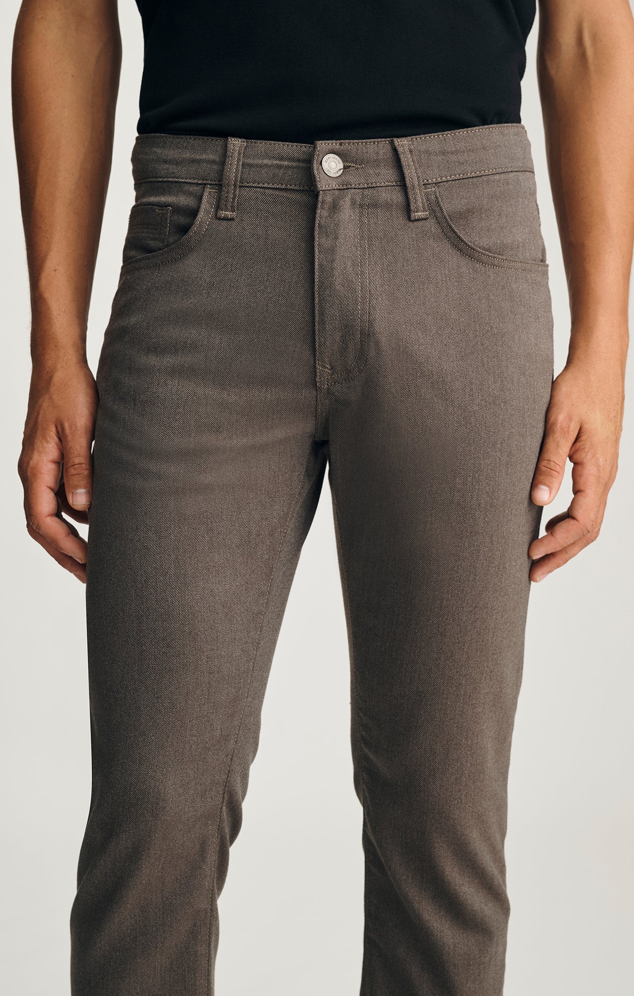 MARCUS SLIM STRAIGHT LEG IN BROWN FEATHER TWEED