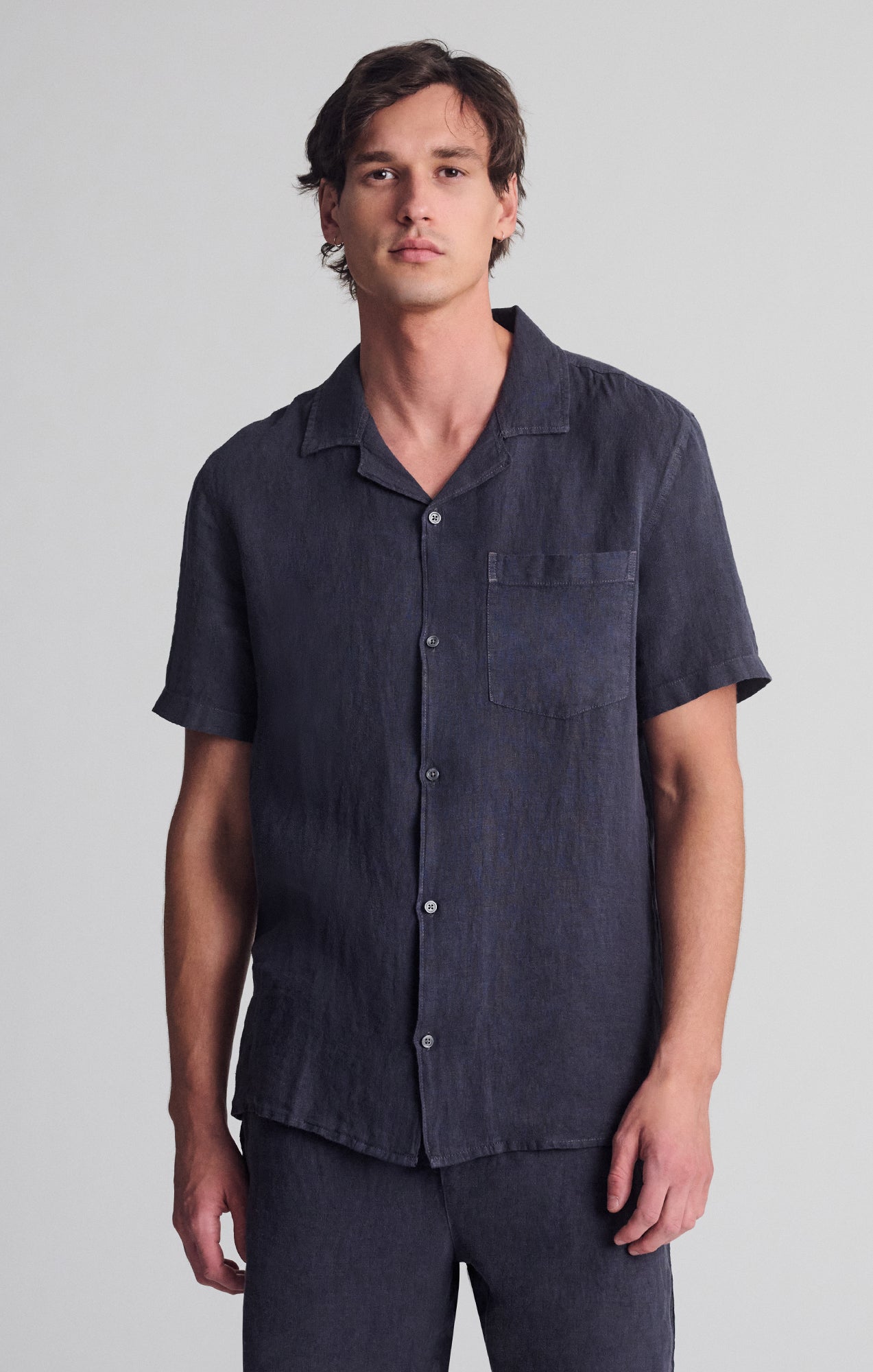 LINEN SHORT SLEEVE SHIRT IN PERISCOPE - Mavi Jeans