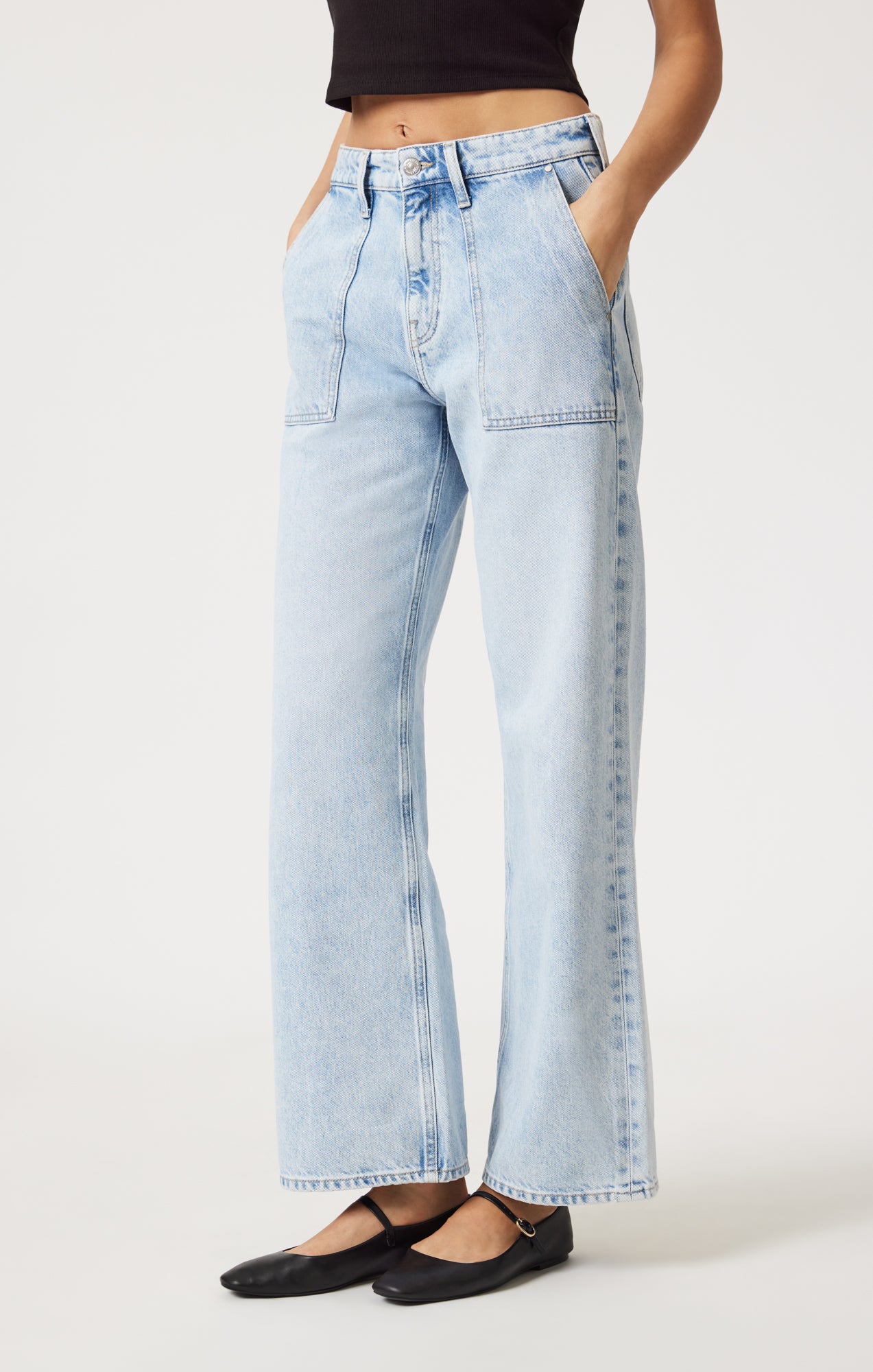 CATALINA STRAIGHT LEG UTILITY IN BLEACHED WELL BLUE - Mavi Jeans