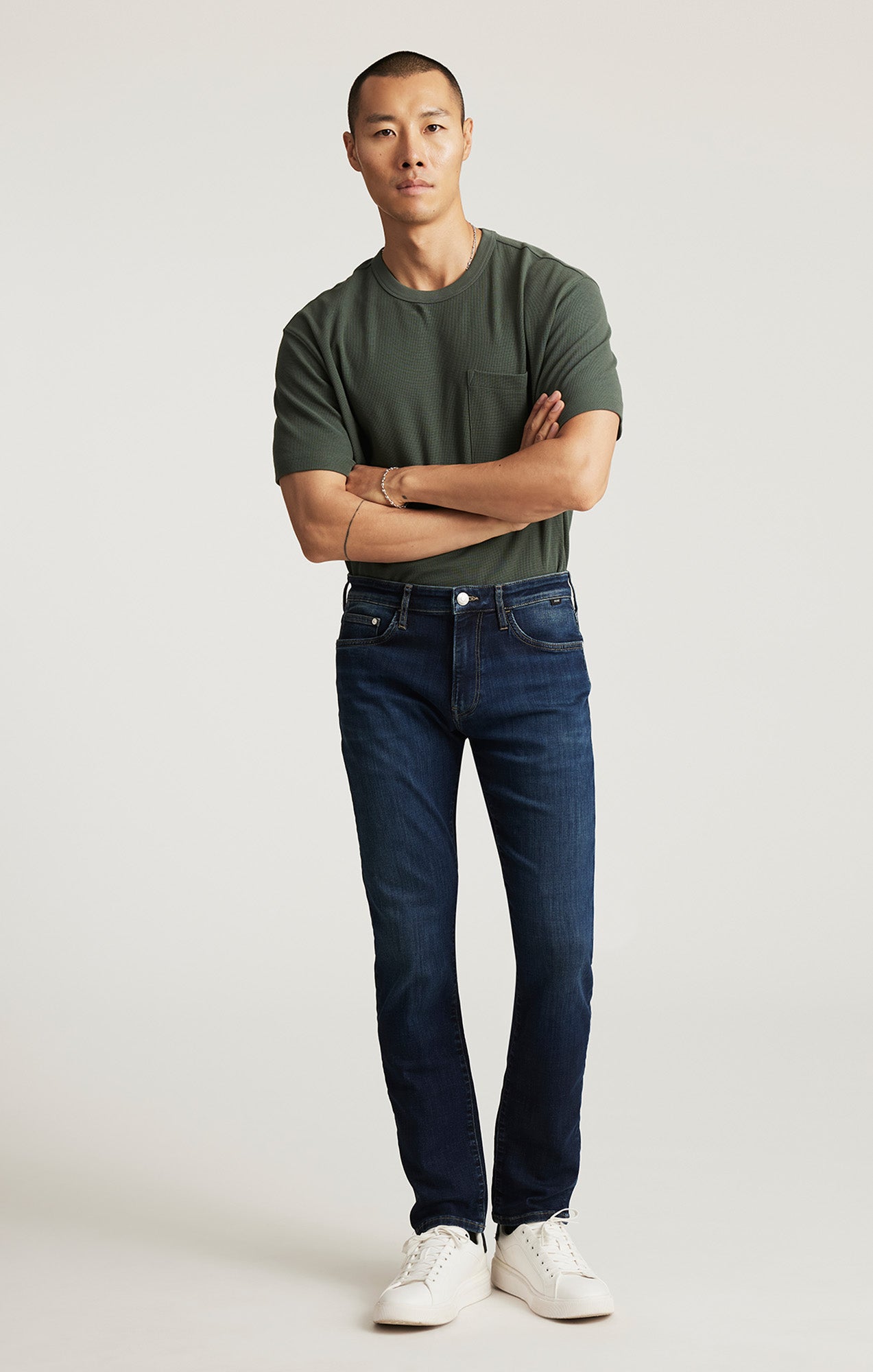 JAKE SLIM LEG IN MIDNIGHT BRUSHED FEATHER BLUE - Mavi Jeans