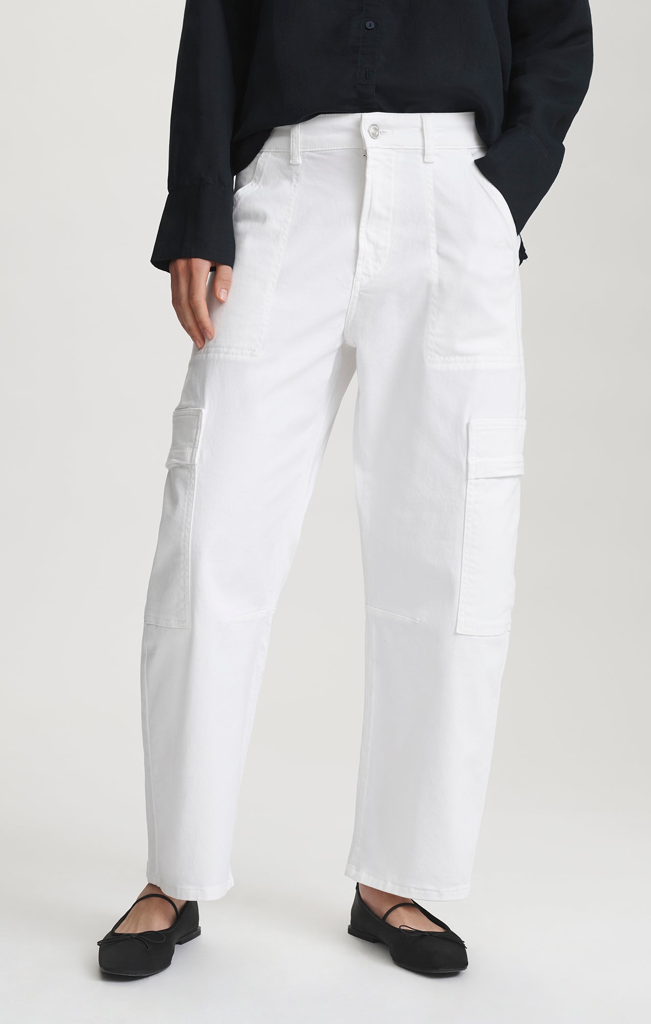 VINNIE BARREL CARGO IN WHITE CASUAL TWILL - Mavi Jeans