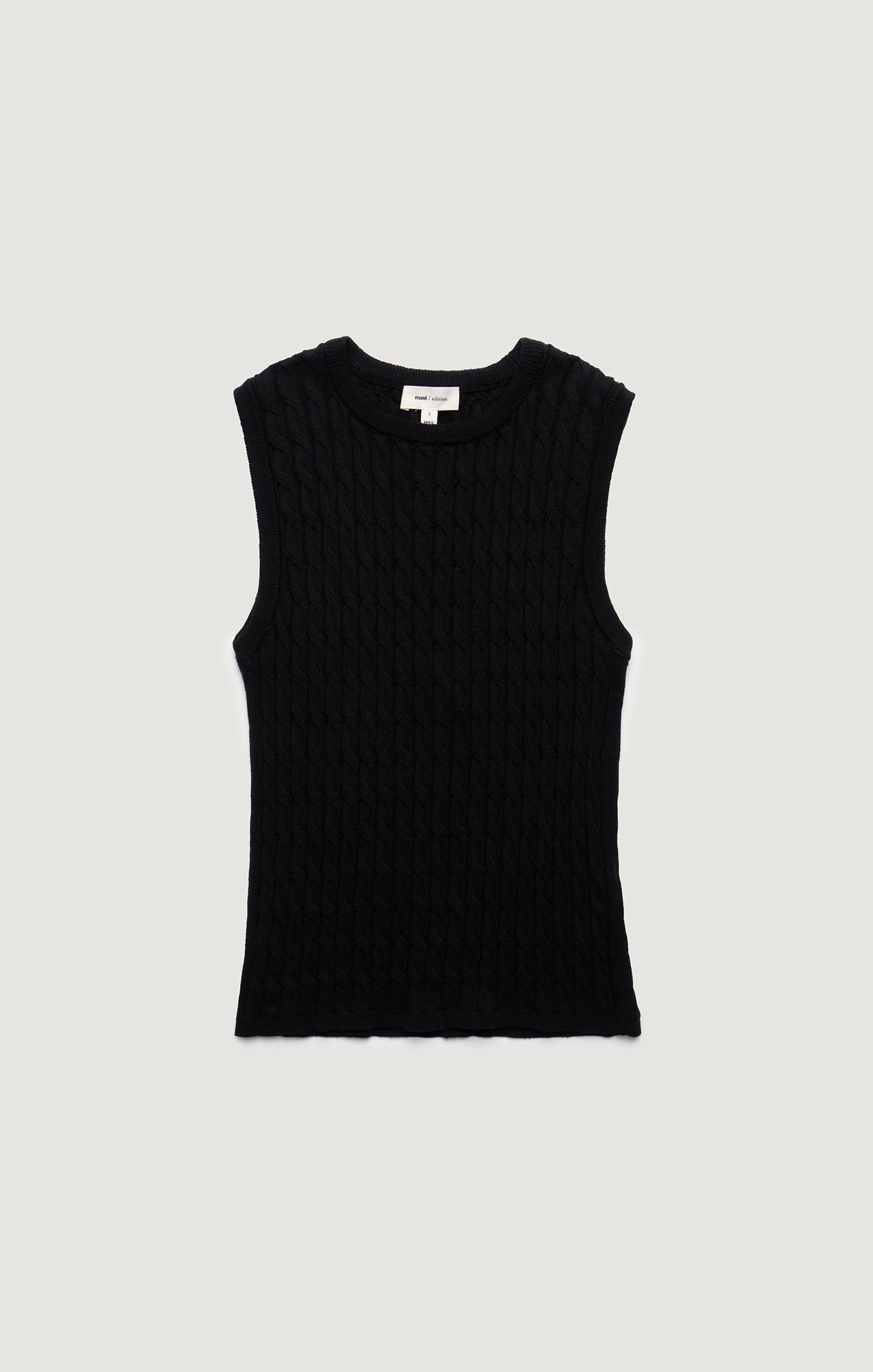 EDITION CABLE-KNIT SWEATER VEST IN BLACK