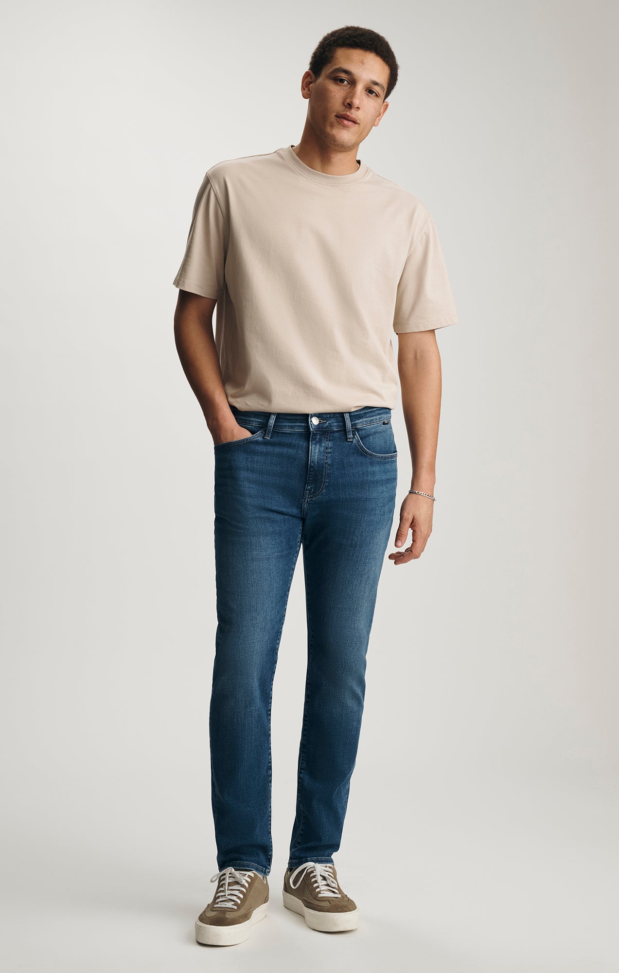 JAKE SLIM LEG IN MID BRUSHED FEATHER BLUE - Mavi Jeans