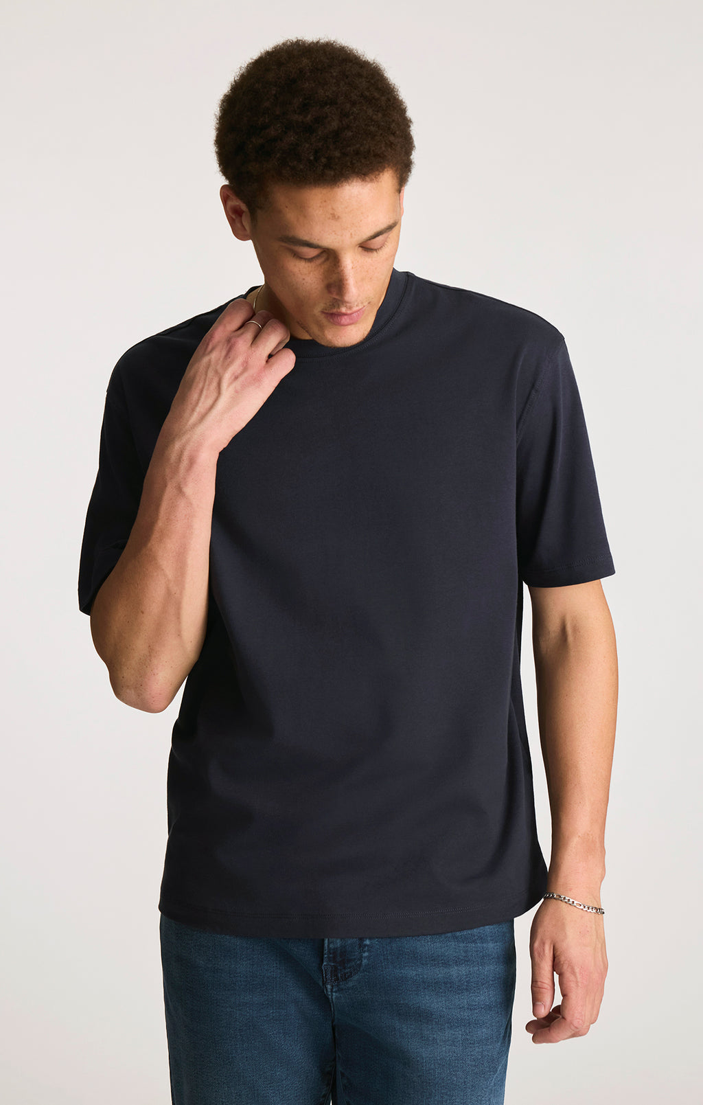INTERLOCK CREW NECK T-SHIRT IN NIGHT SKY - Mavi Jeans