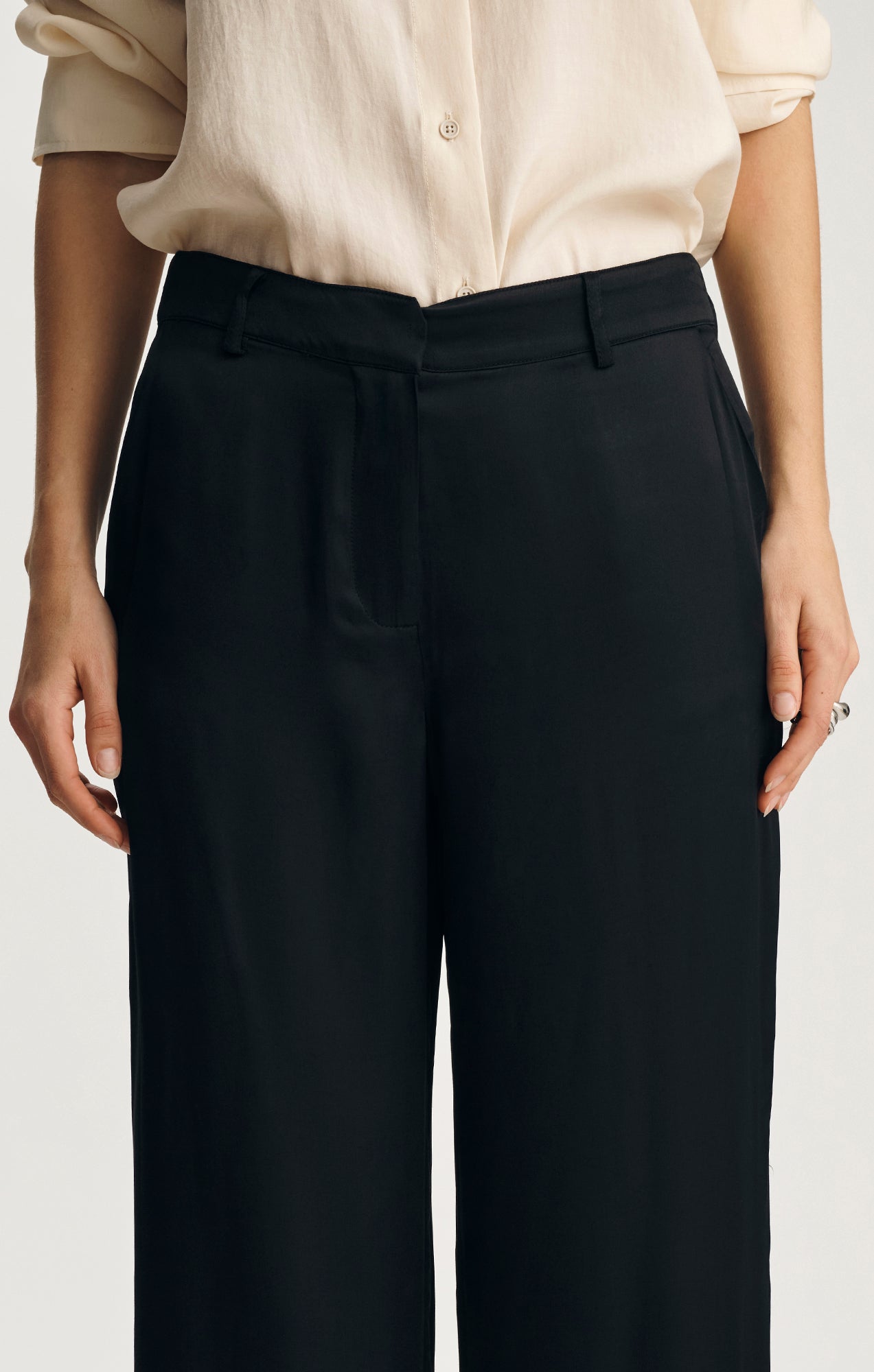 Mavi Women's Satin Wide Leg Pants In Black – Mavi Canada