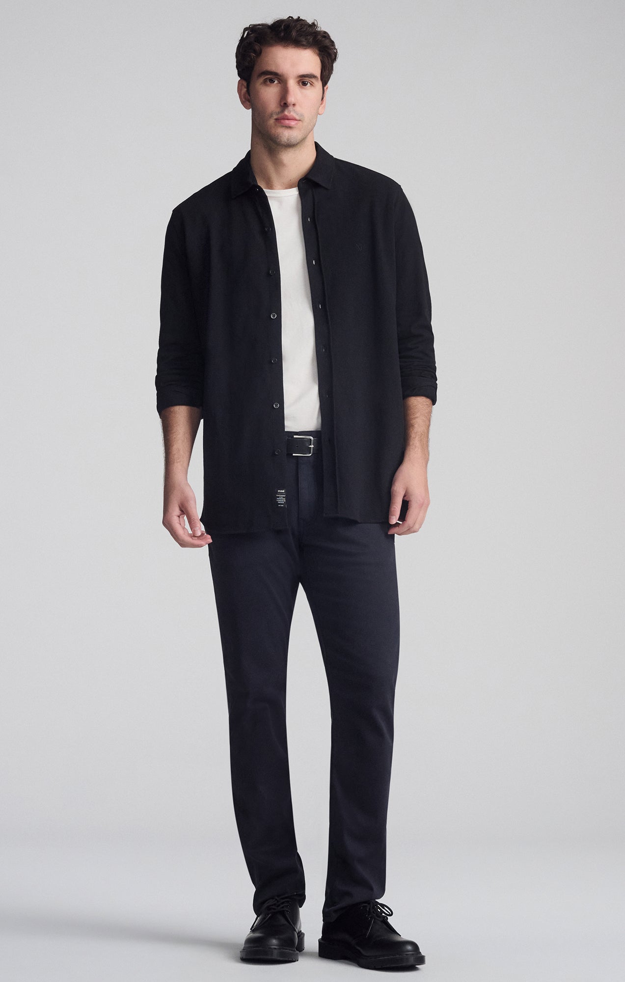 LONG SLEEVE DRESS SHIRT IN BLACK - Mavi Jeans