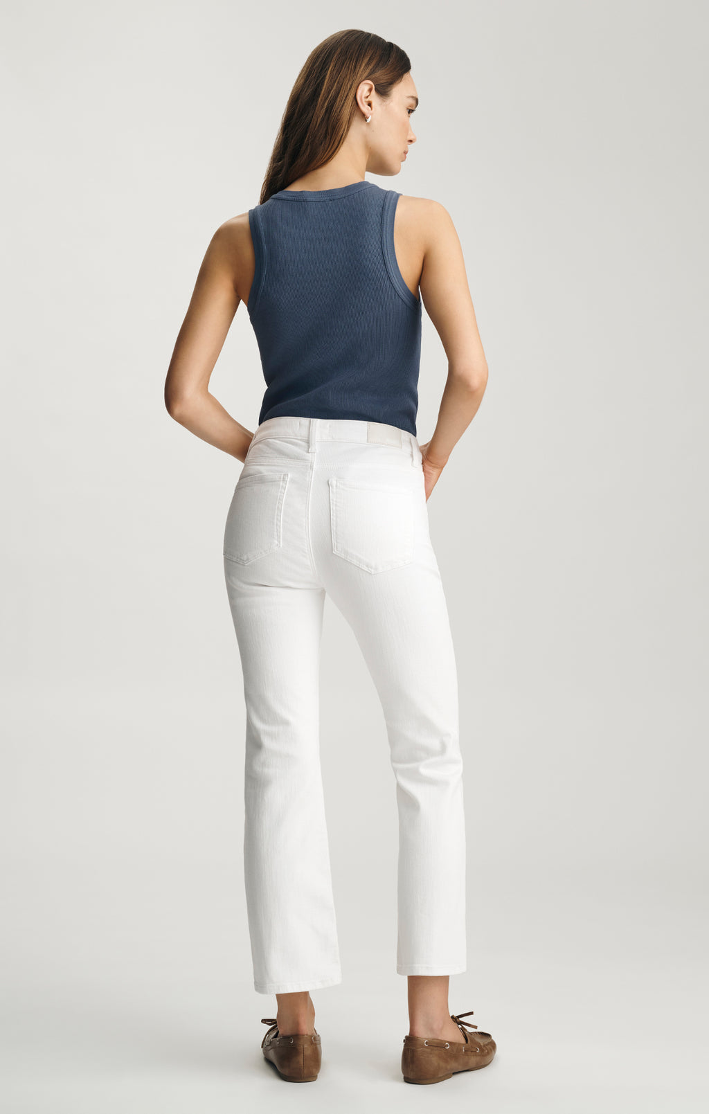 ANIKA CROPPED FLARE IN WHITE FLEX BLUE - Mavi Jeans