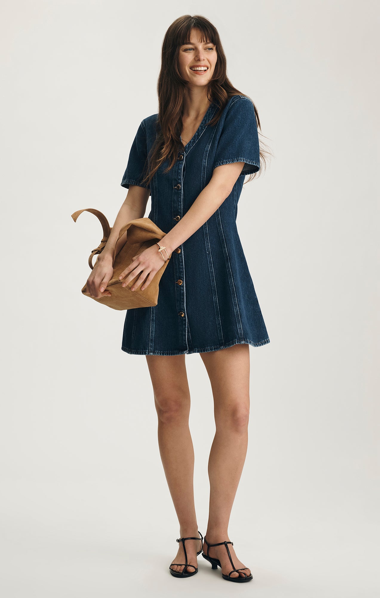 KRISTY DENIM DRESS IN DARK GOLD PREMIUM - Mavi Jeans