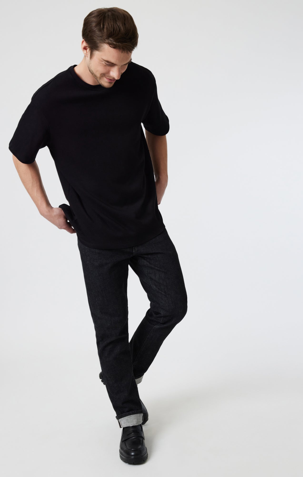 DROP SHOULDER T-SHIRT IN BLACK - Mavi Jeans
