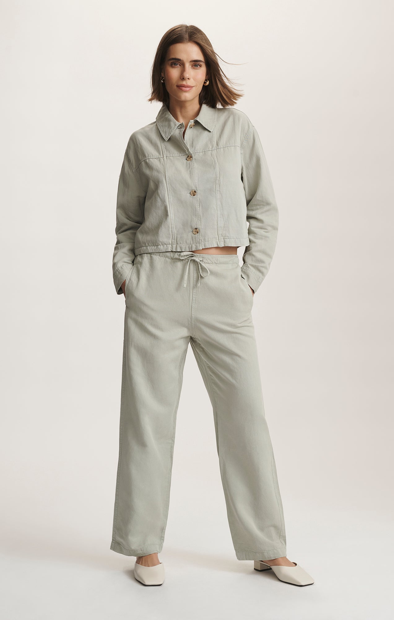 Mavi Women's Straight Leg Tencel™ Pants In Abbey Stone – Mavi Canada