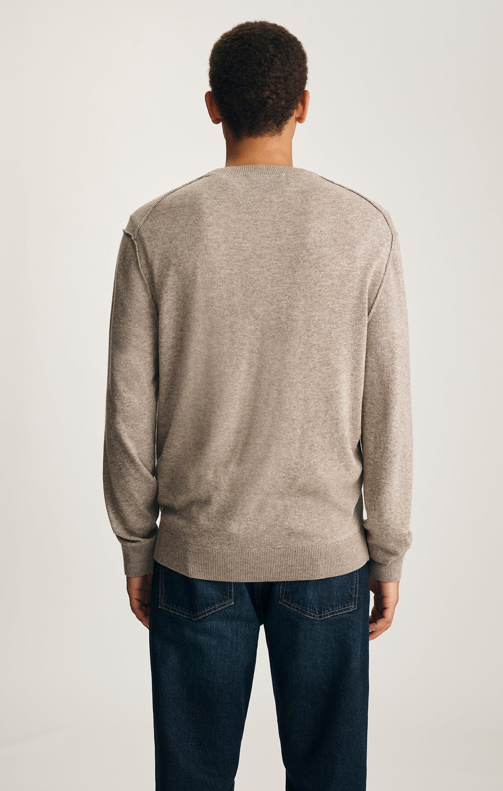 EDITION LONG SLEEVE CREW NECK SWEATER IN OATMEAL MELANGE