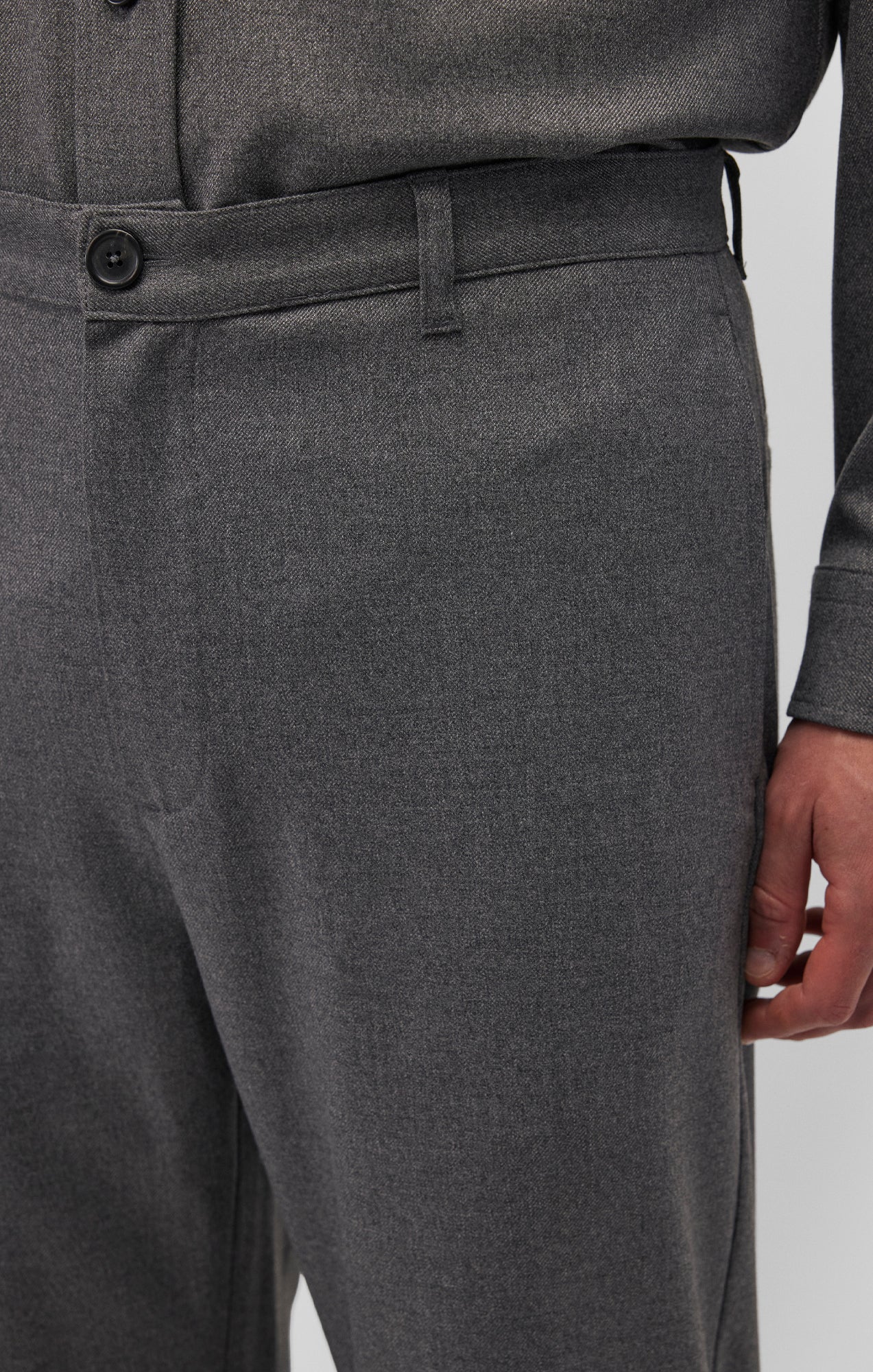 STRAIGHT LEG PANTS IN DARK GREY MELANGE - Mavi Jeans