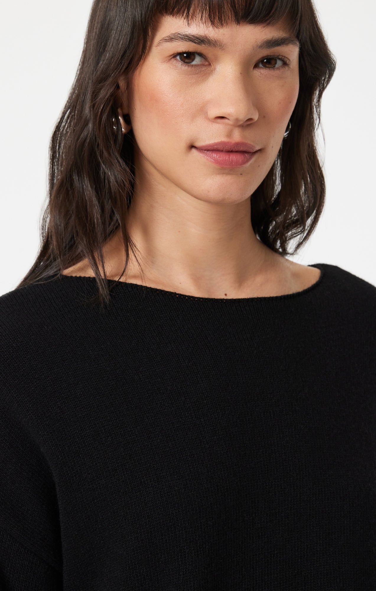 BOAT NECK SWEATER IN BLACK - Mavi Jeans
