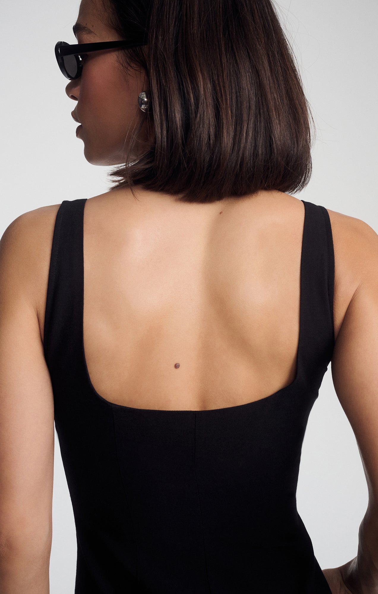 SQUARE NECK MAXI DRESS IN BLACK - Mavi Jeans