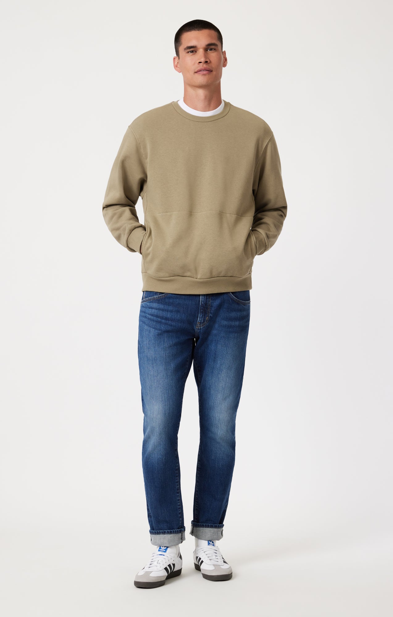 MARCUS SLIM STRAIGHT LEG IN MID BRUSHED SELVEDGE - Mavi Jeans