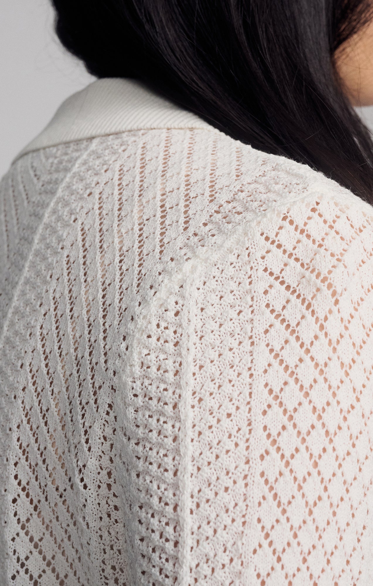 KNIT POLO SWEATER IN ANTIQUE WHITE - Mavi Jeans