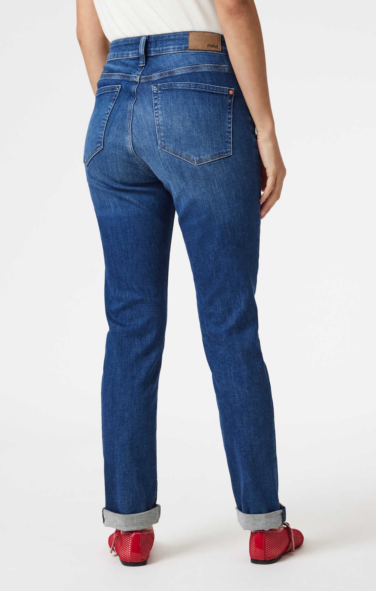 KATHLEEN SLIM BOYFRIEND IN DARK BRUSHED FLEX BLUE - Mavi Jeans