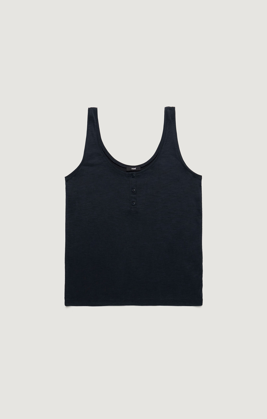 LUXE TOUCH TENCEL™ HENLEY TANK TOP IN BLACK - Mavi Jeans