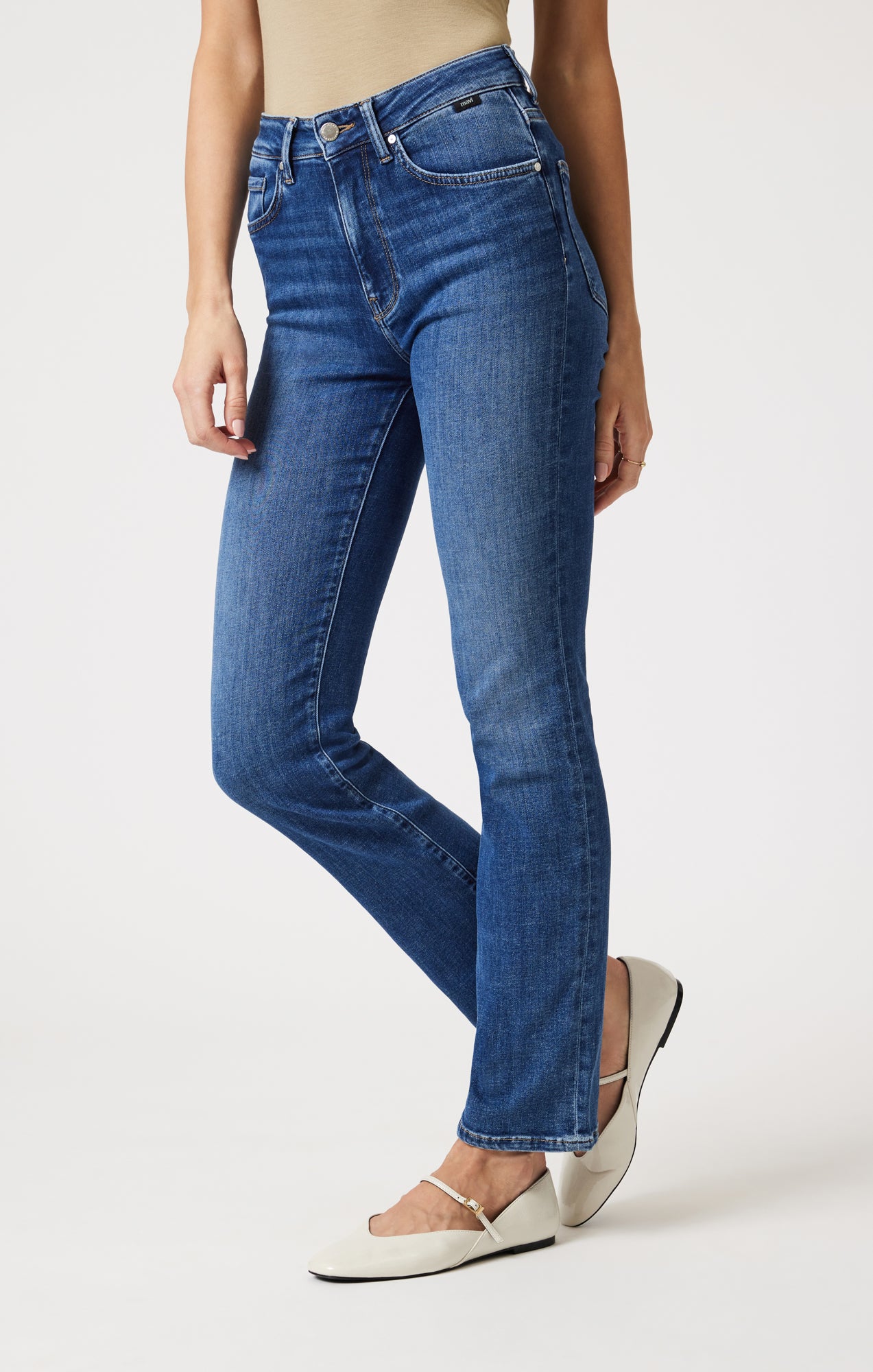 KENDRA STRAIGHT LEG IN DARK BRUSHED FEATHER BLUE - Mavi Jeans