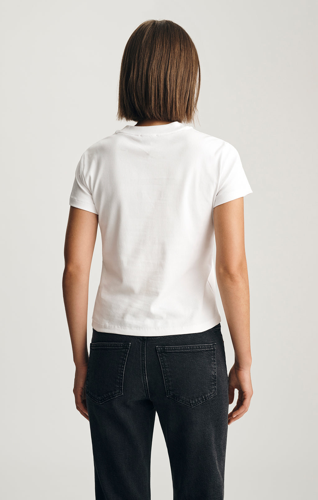 LAYLA RIBBED BABY T-SHIRT IN WHITE