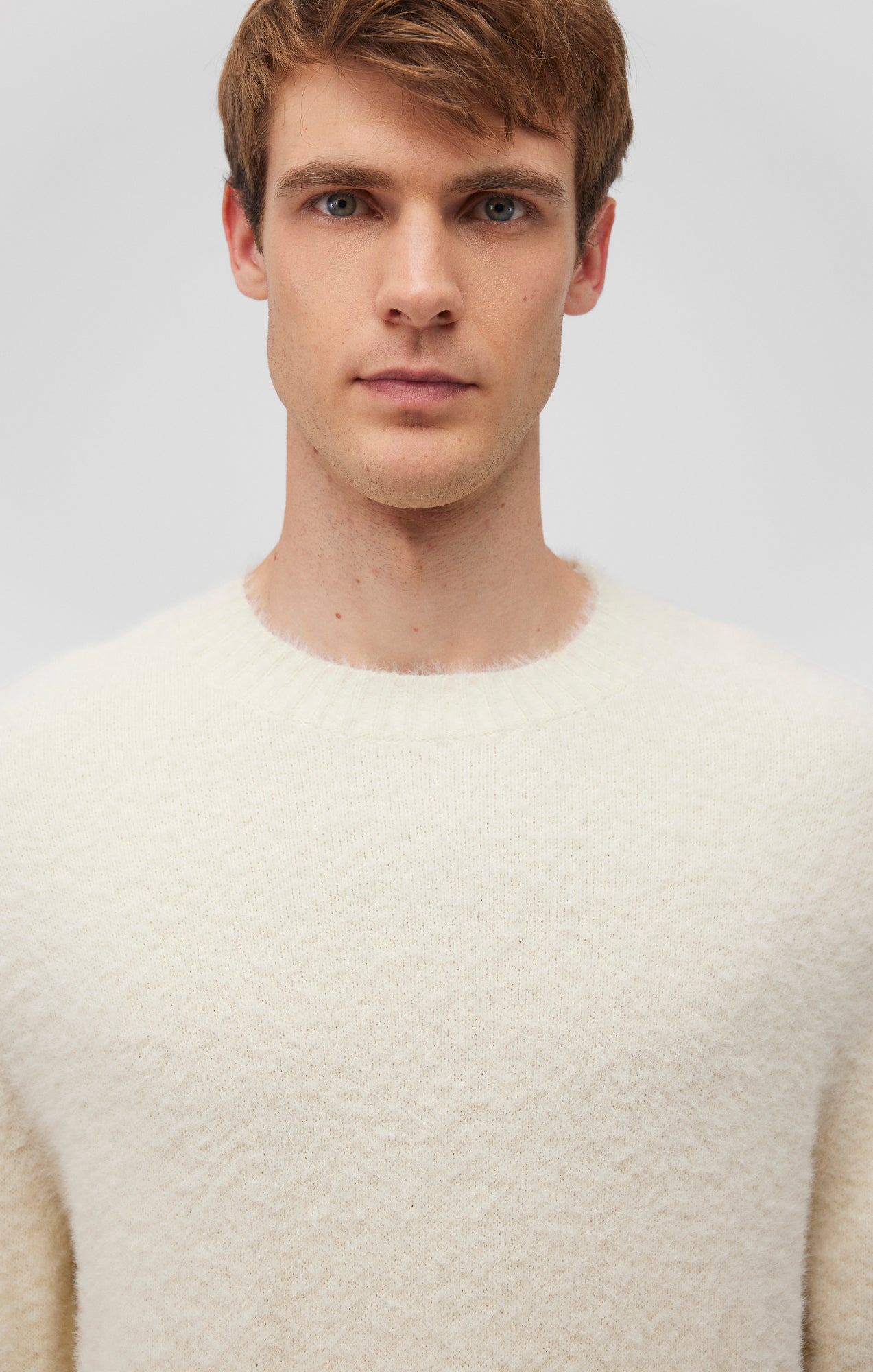 FUZZY SWEATER IN ALMOND MILK - Mavi Jeans
