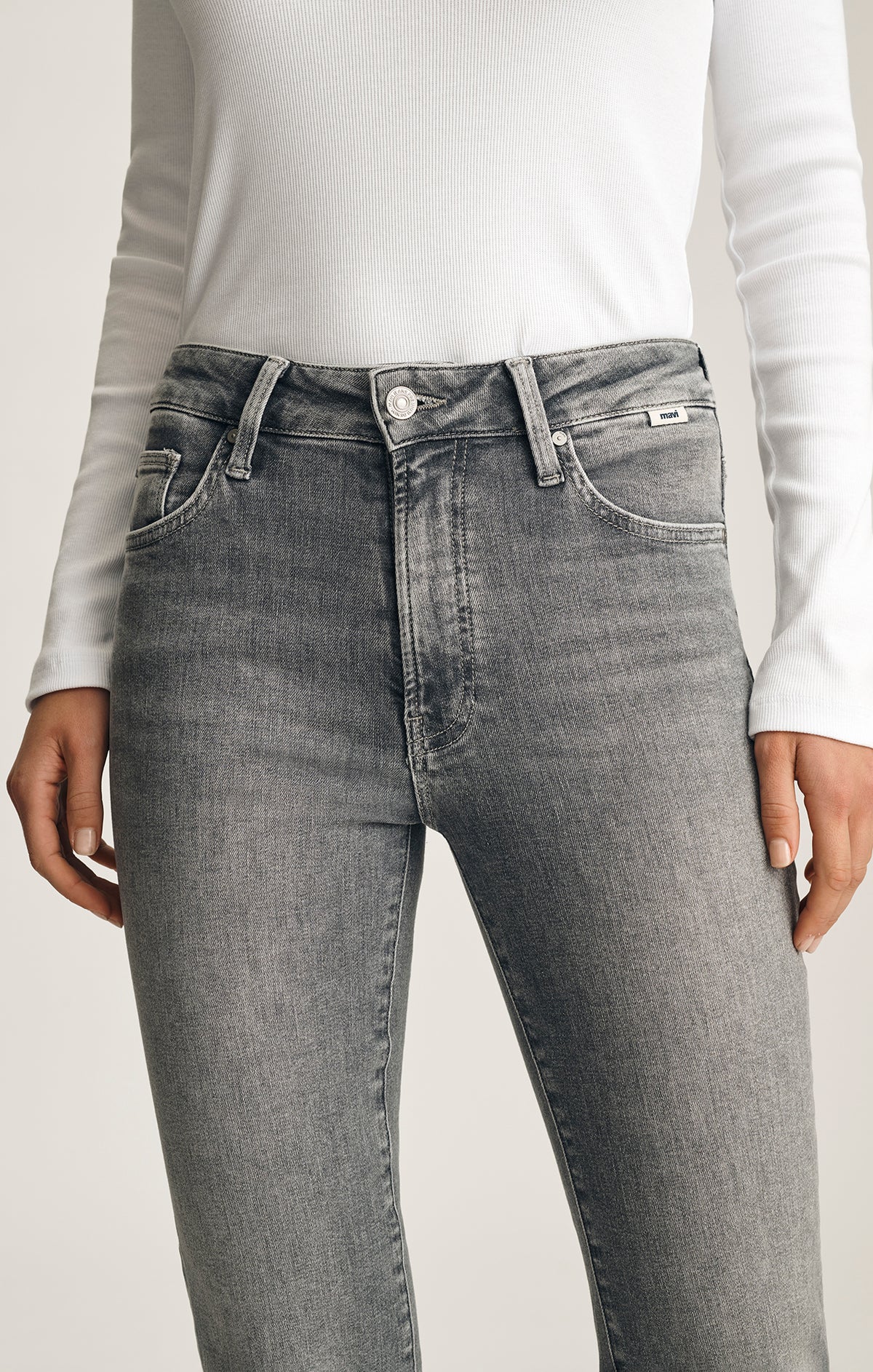 KENDRA STRAIGHT LEG IN GREY USED FLEX BLUE - Mavi Jeans