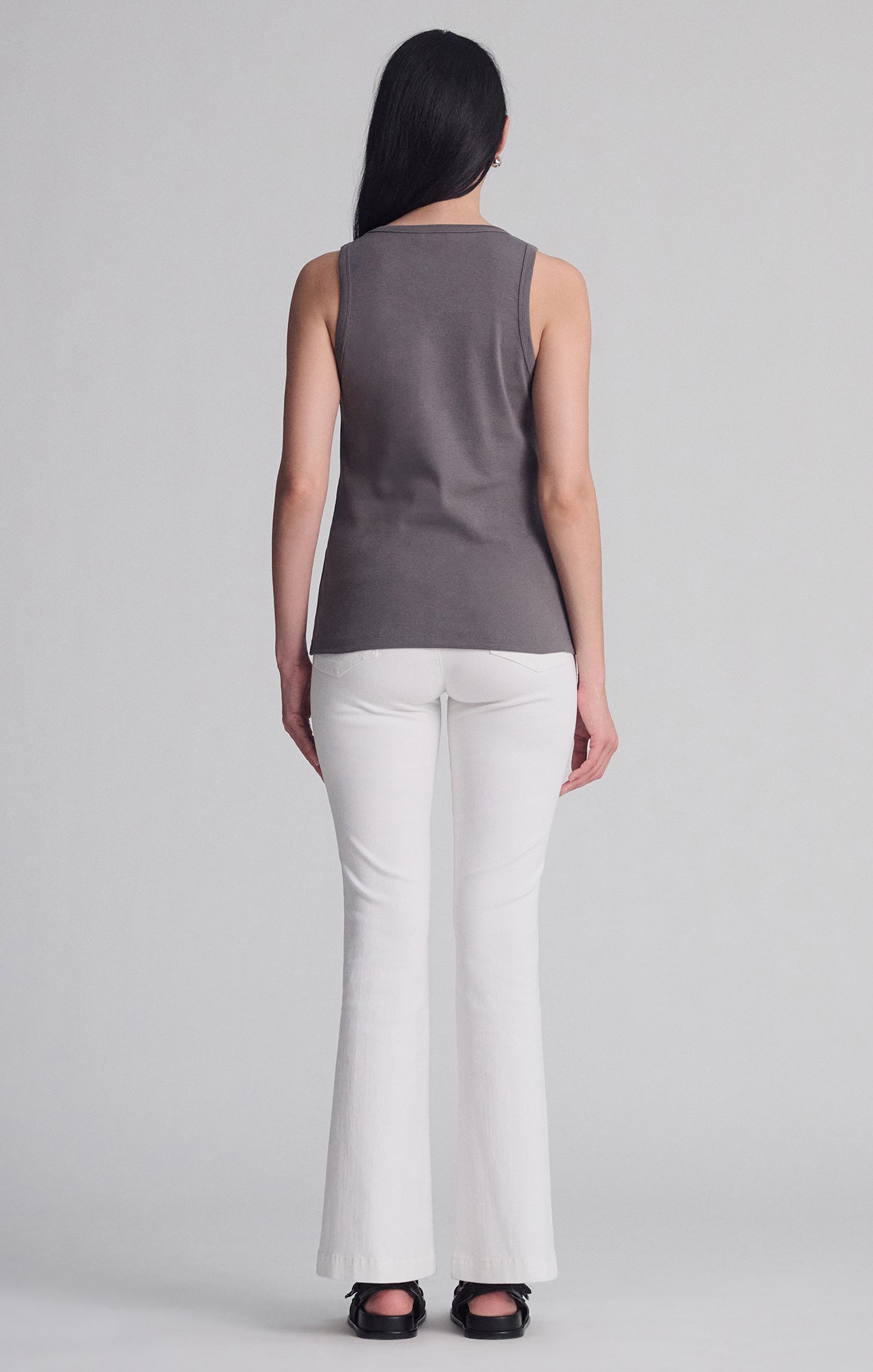 CONTOUR TANK TOP IN DARK GULL GRAY - Mavi Jeans