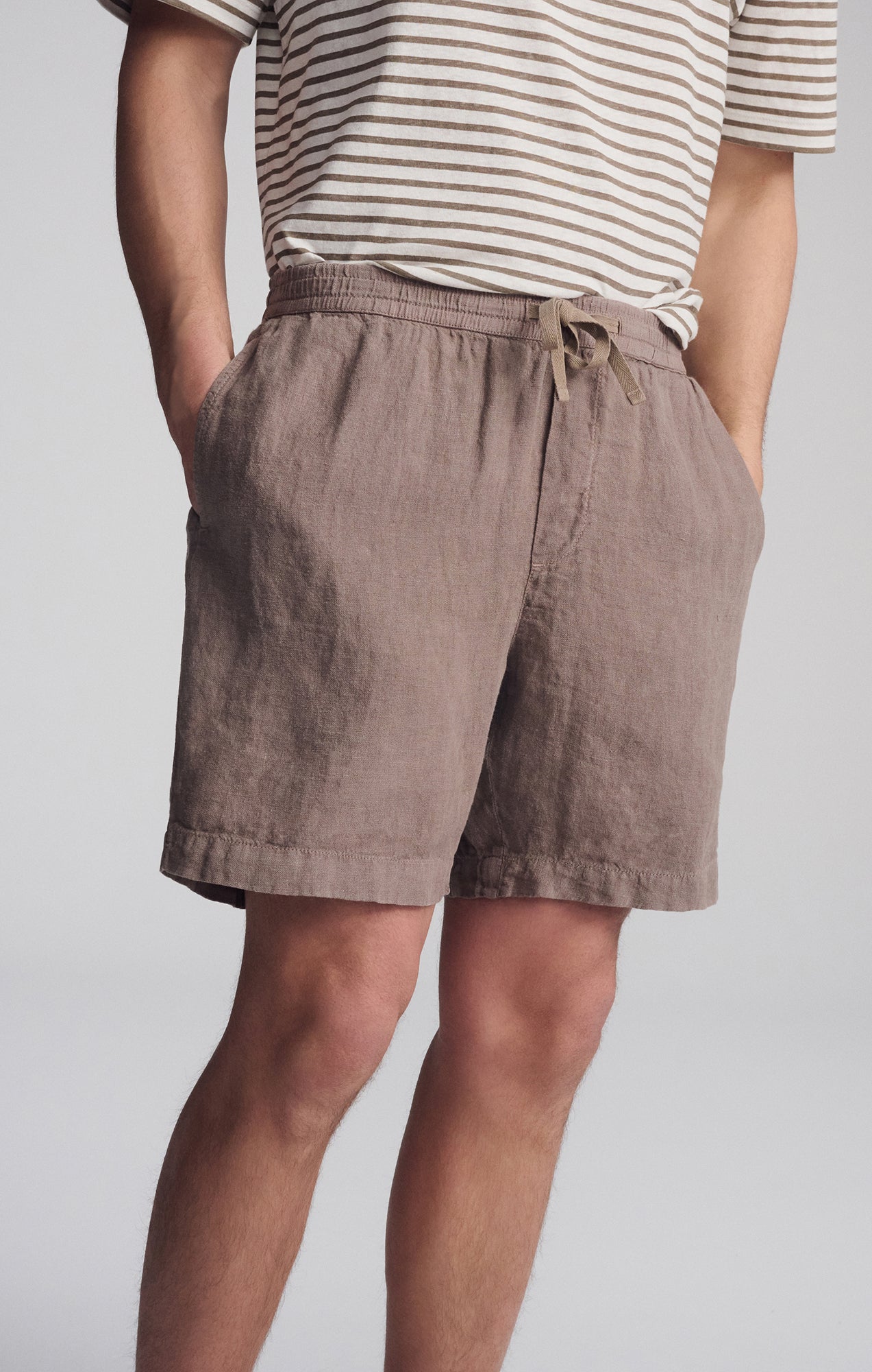 LINEN POCKET SHORTS IN BRINDLE - Mavi Jeans