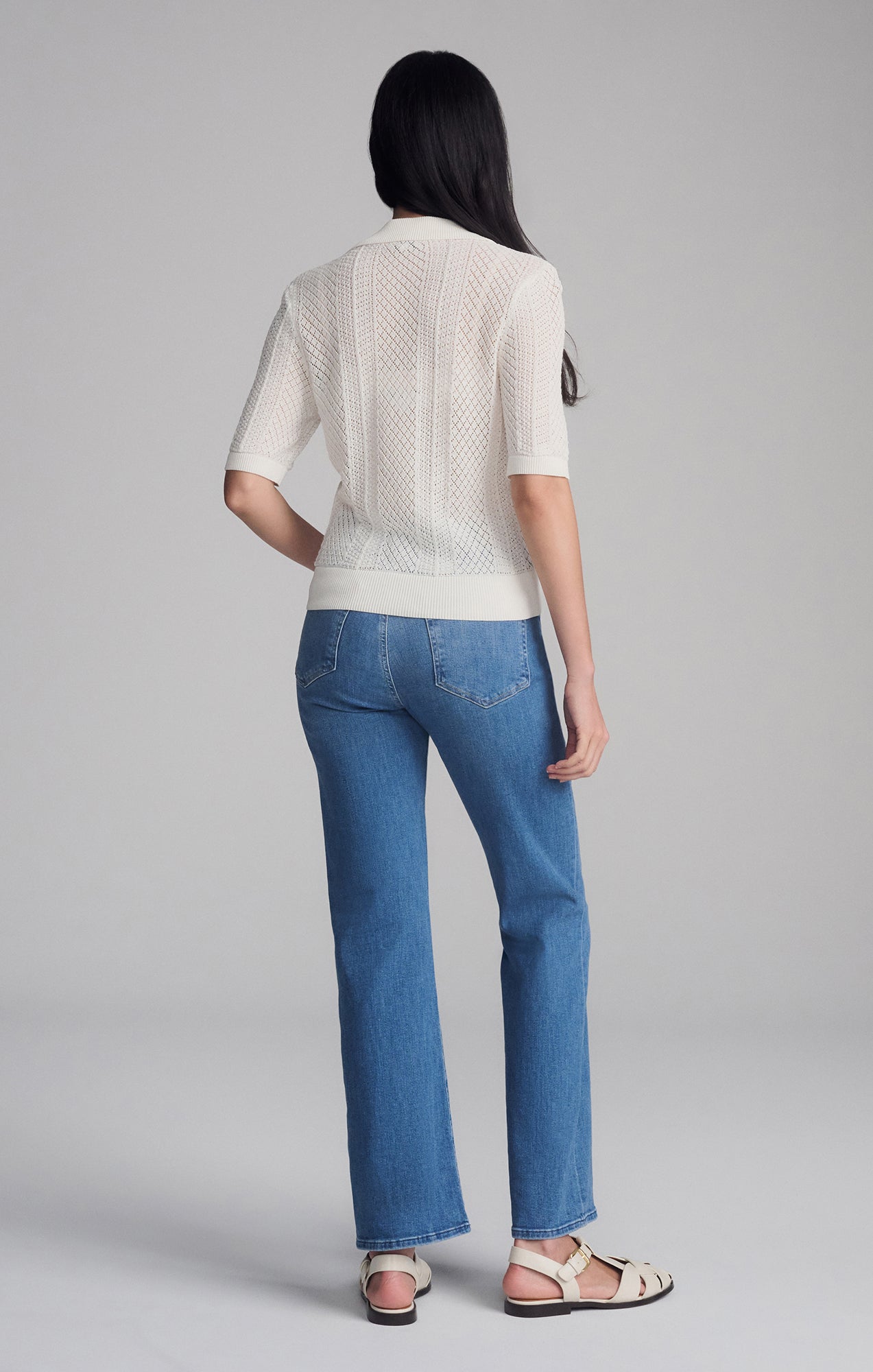 KNIT POLO SWEATER IN ANTIQUE WHITE - Mavi Jeans