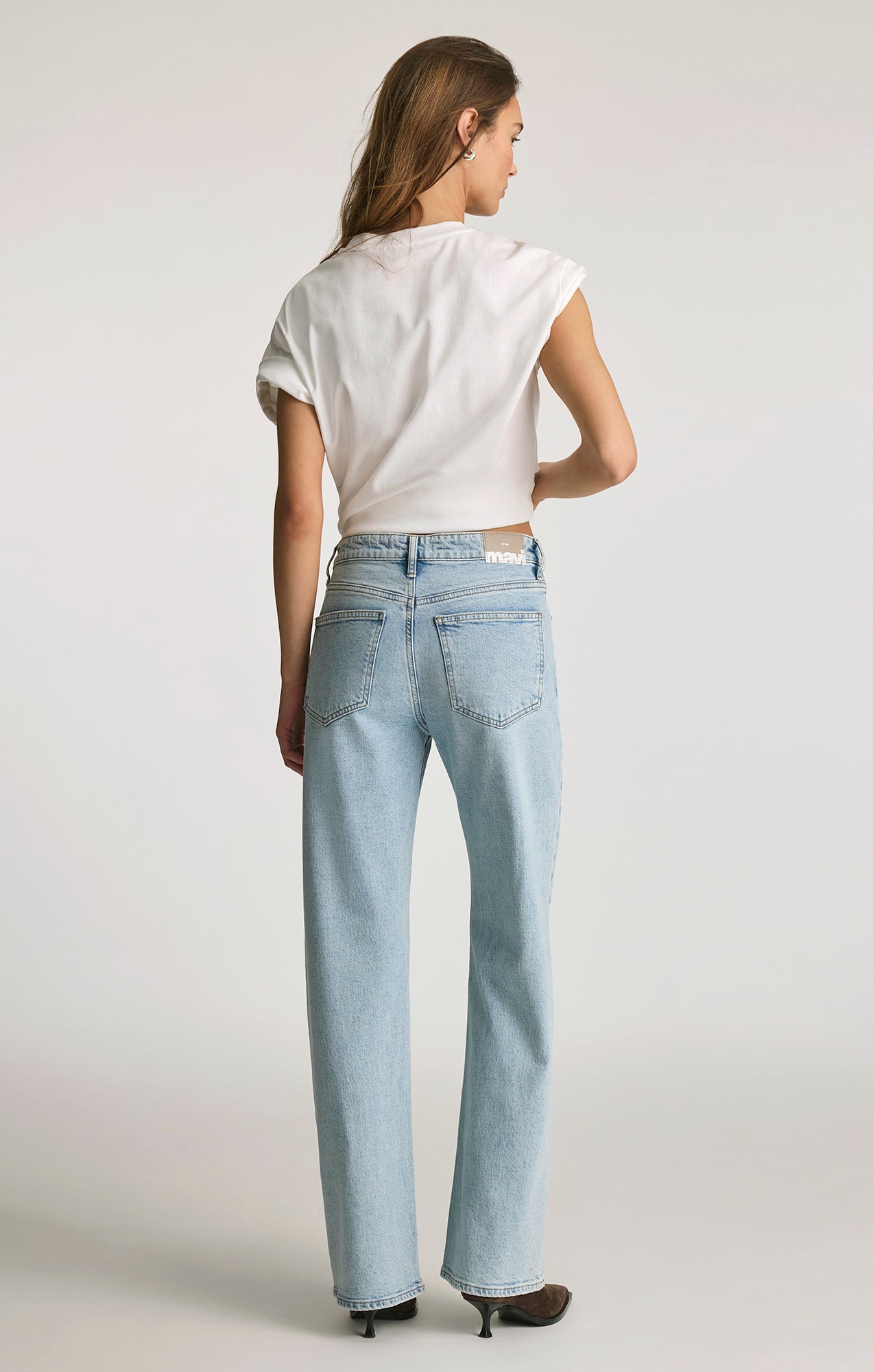 Jean droit Taylor en bleu classique clair brossé