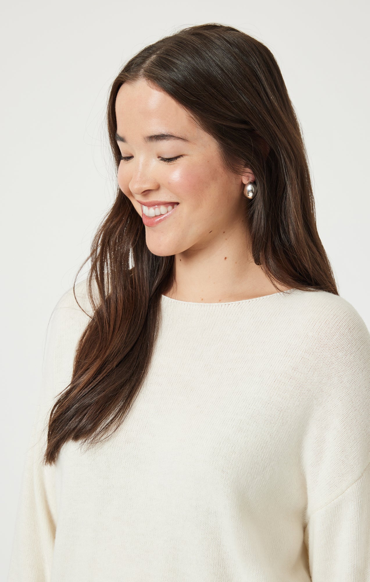 BOAT NECK SWEATER IN ANTIQUE WHITE - Mavi Jeans