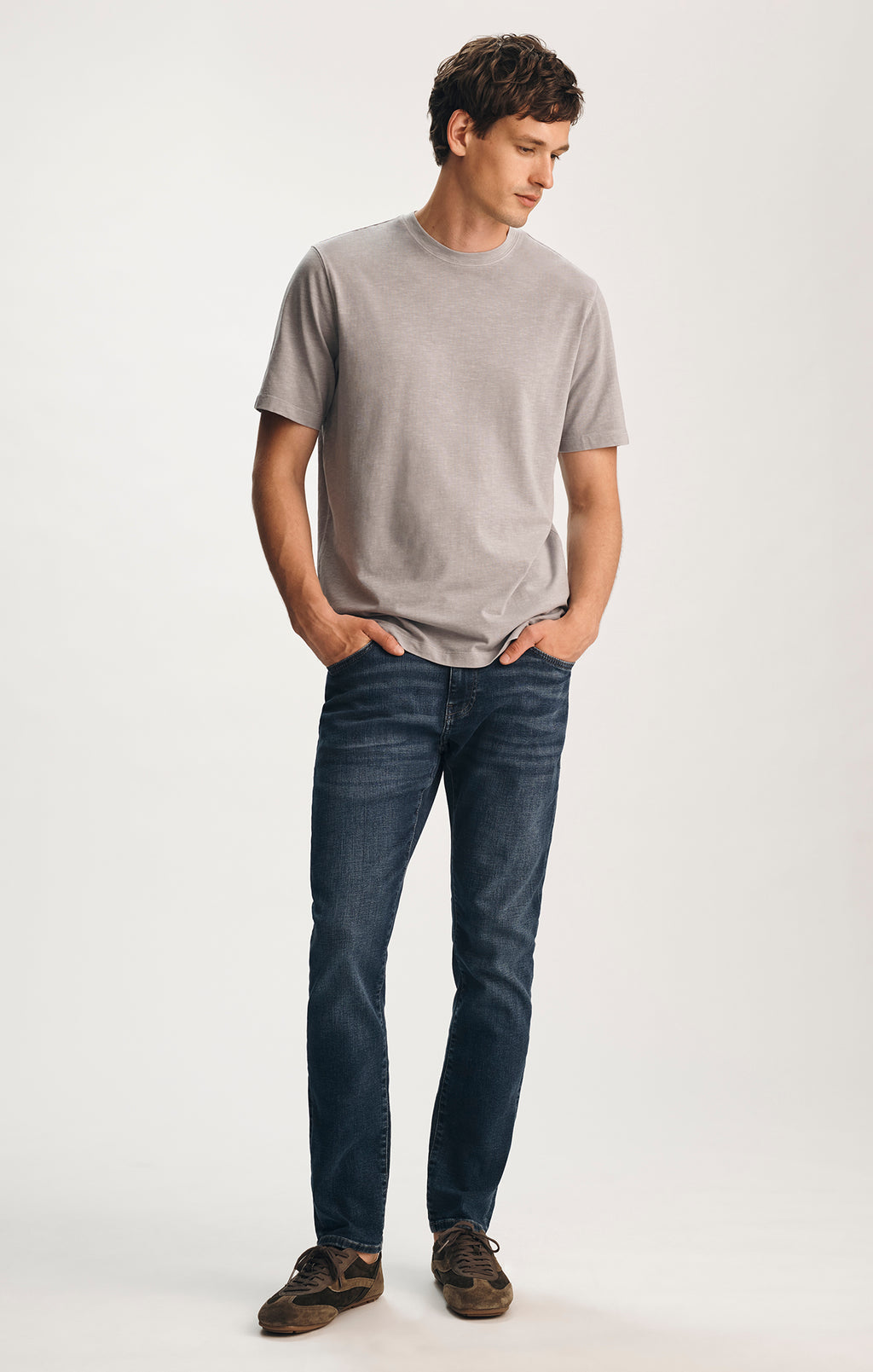 SOFT SLUB CREW NECK T-SHIRT IN ALLOY - Mavi Jeans