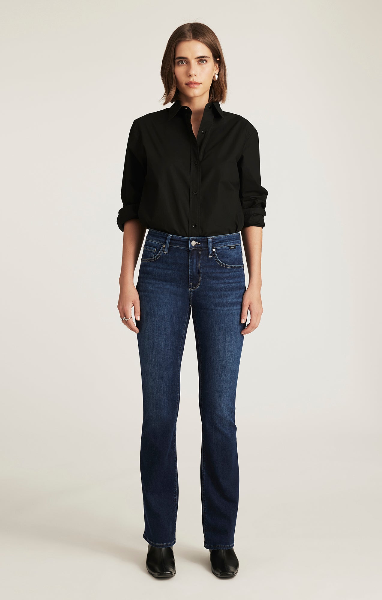 【I AM MARI】Yulrijeu Semi-Bootcut Denim Pants I AM MARI】Yulrijeu Semi-Bootcut Denim Pants (I AM MARI