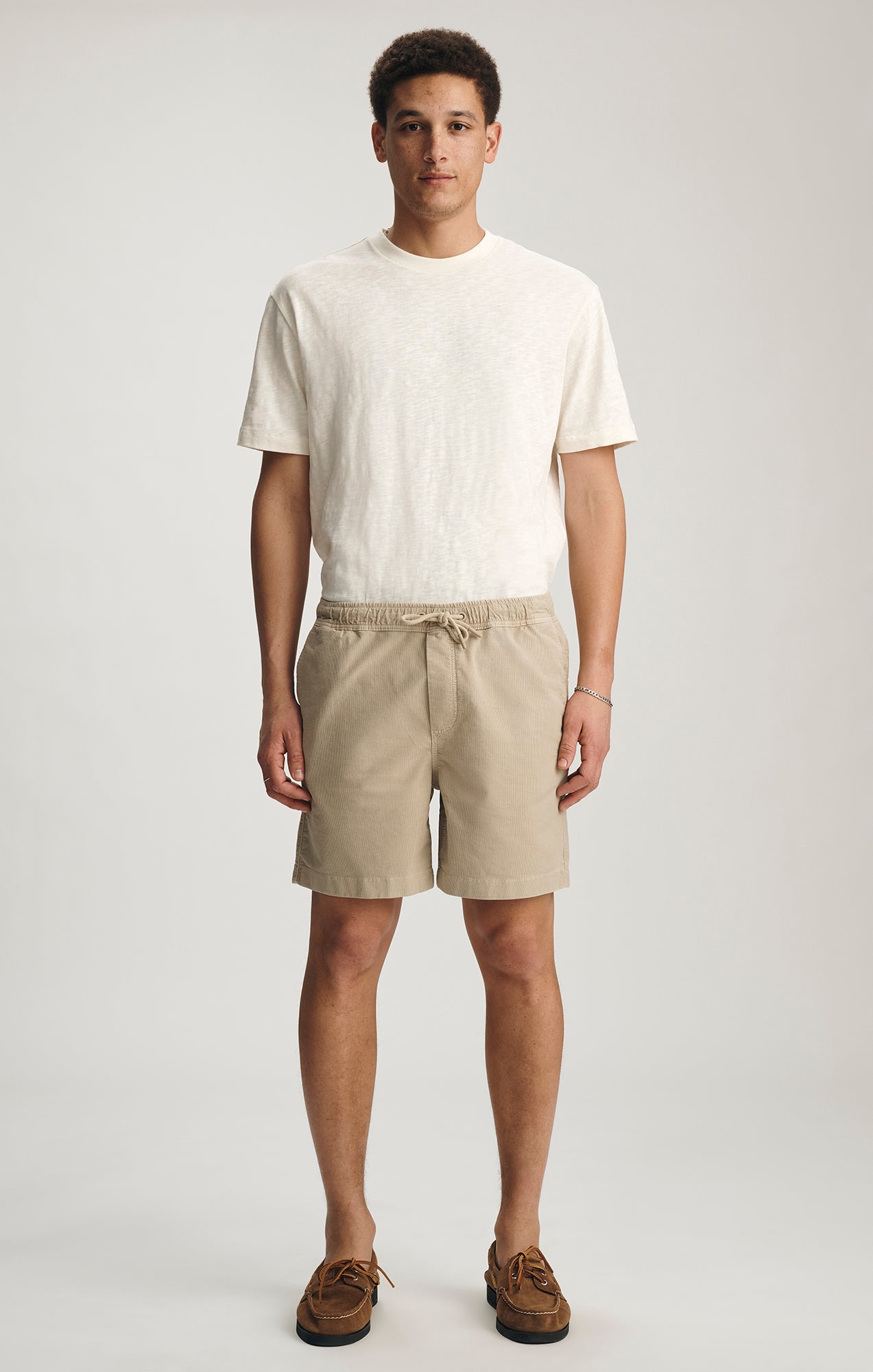 DRAWSTRING SHORTS IN FEATHER GRAY - Mavi Jeans