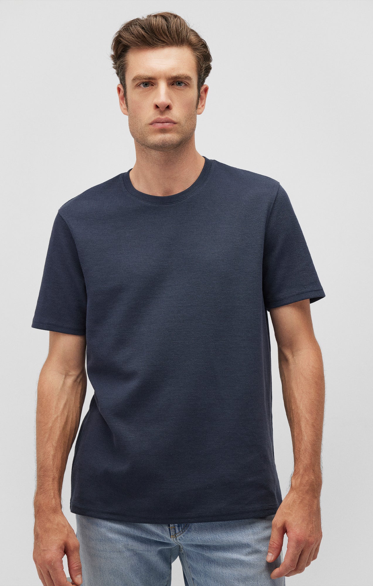 SHORT SLEEVE T-SHIRT IN COLLEGIATE BLUE - Mavi Jeans