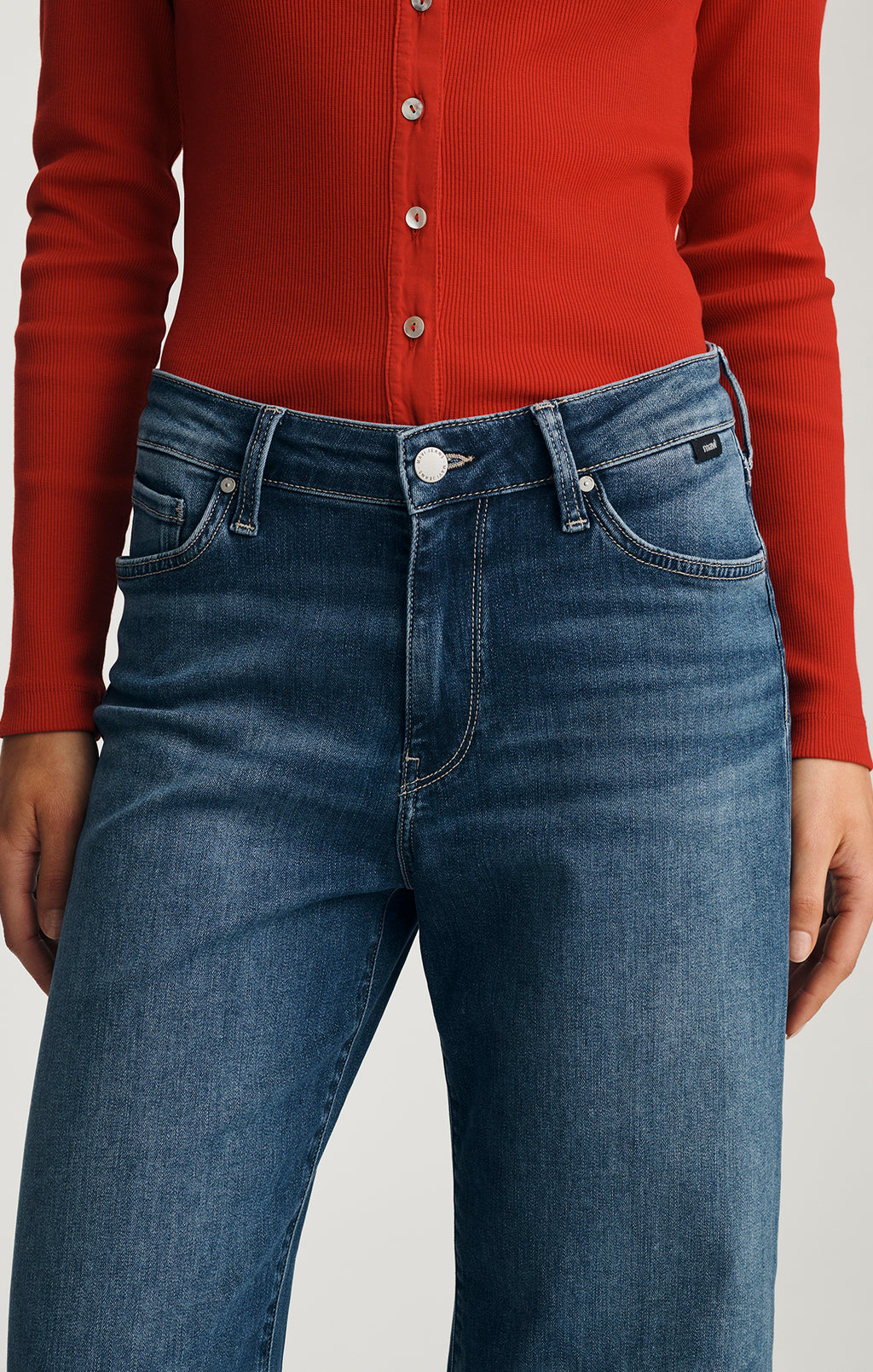 PALOMA WIDE LEG IN DARK BRUSHED FEATHER LUXE - Mavi Jeans