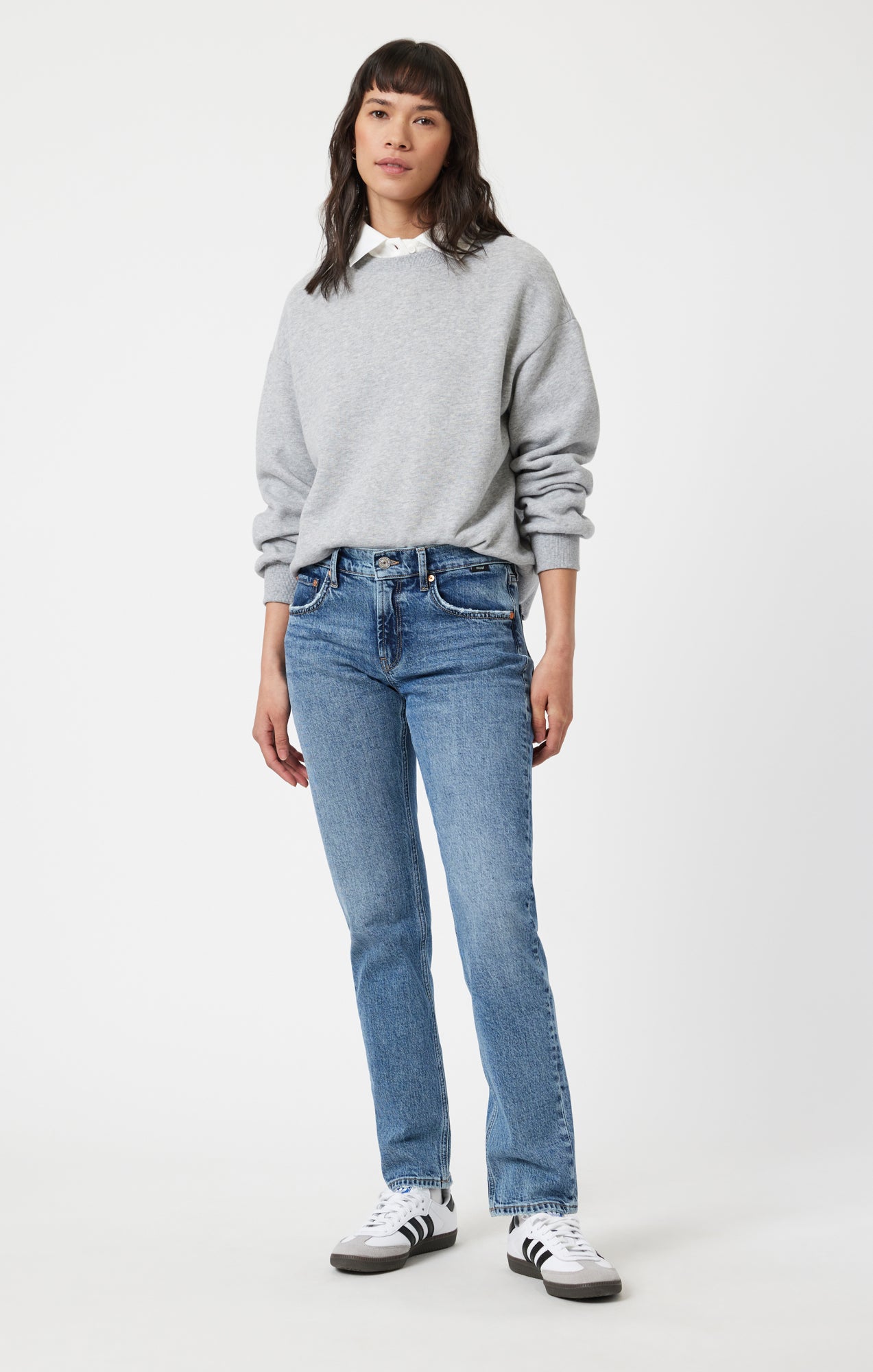 MIRELLA STRAIGHT LEG IN MID BRUSHED CLASSIC BLUE - Mavi Jeans