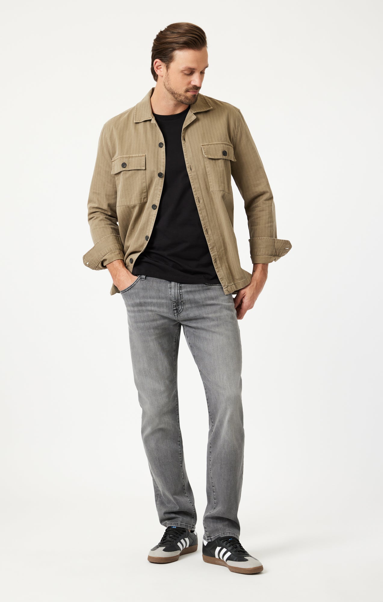 ZACH STRAIGHT LEG IN MID SMOKE BRUSHED WILLIAMSBURG - Mavi Jeans