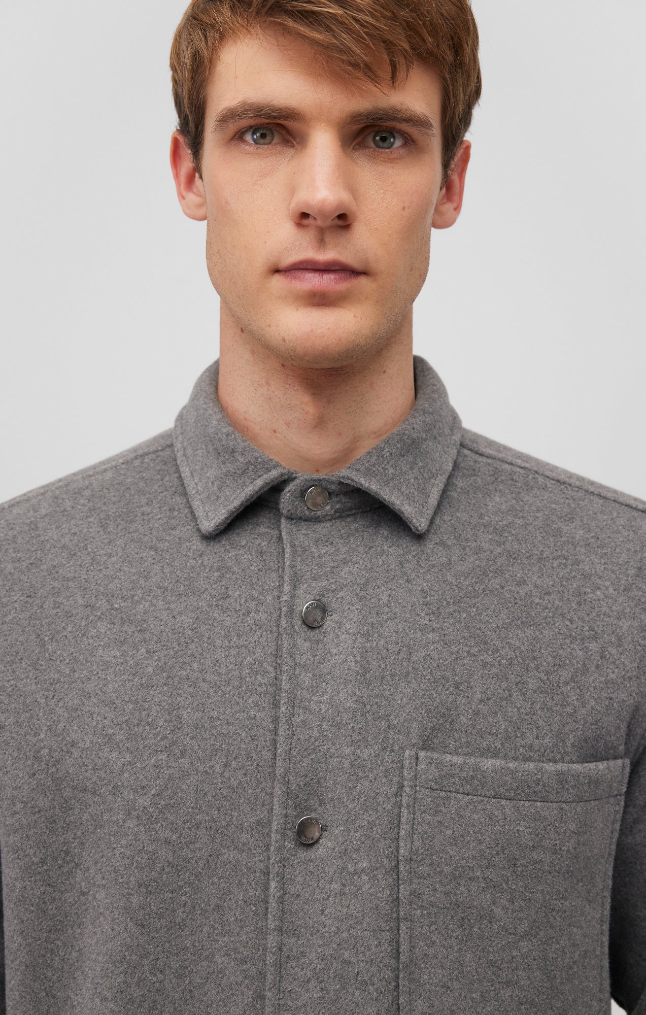 ONE POCKET LONG SLEEVE BUTTON-UP SHIRT IN ANTHRACITE - Mavi Jeans