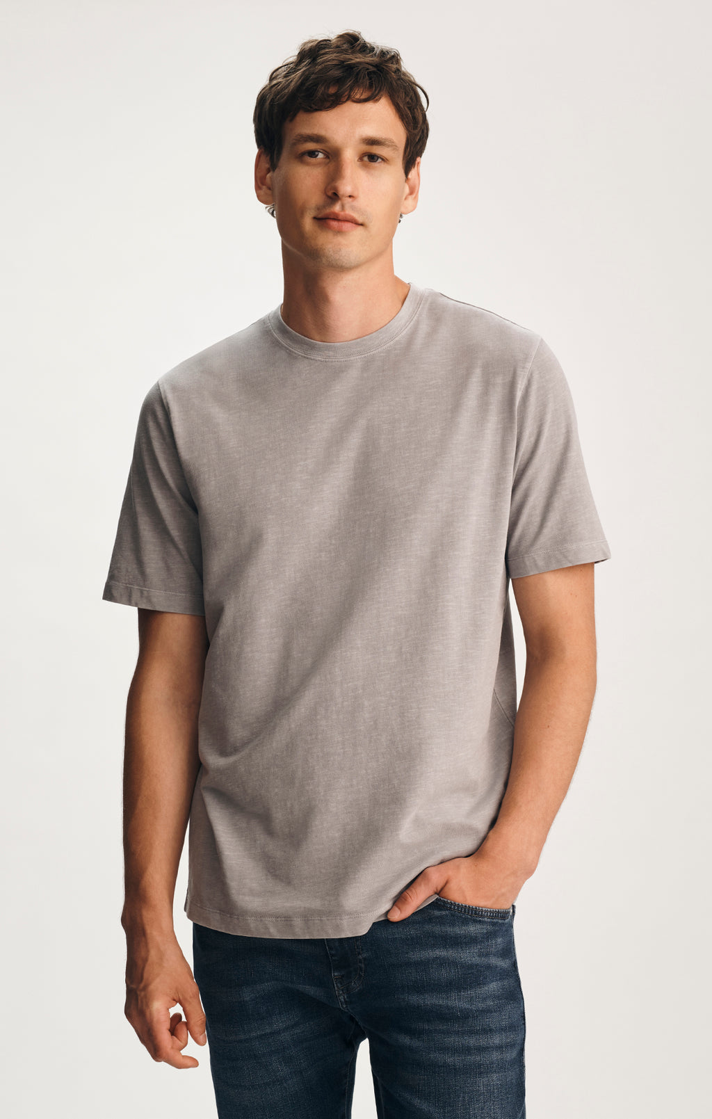 SOFT SLUB CREW NECK T-SHIRT IN ALLOY - Mavi Jeans
