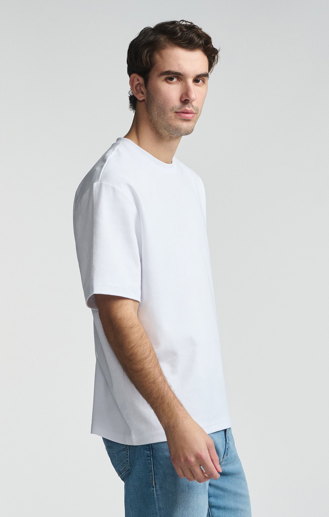 SHORT SLEEVE CREW NECK T-SHIRT IN WHITE - Mavi Jeans