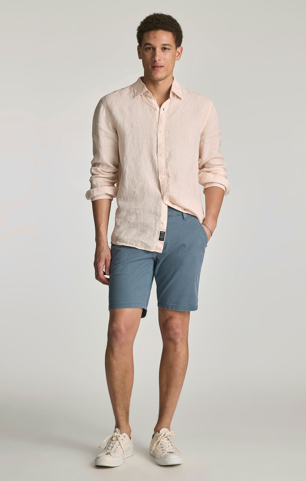 LINEN BUTTON-UP SHIRT IN SILVER PEONY - Mavi Jeans