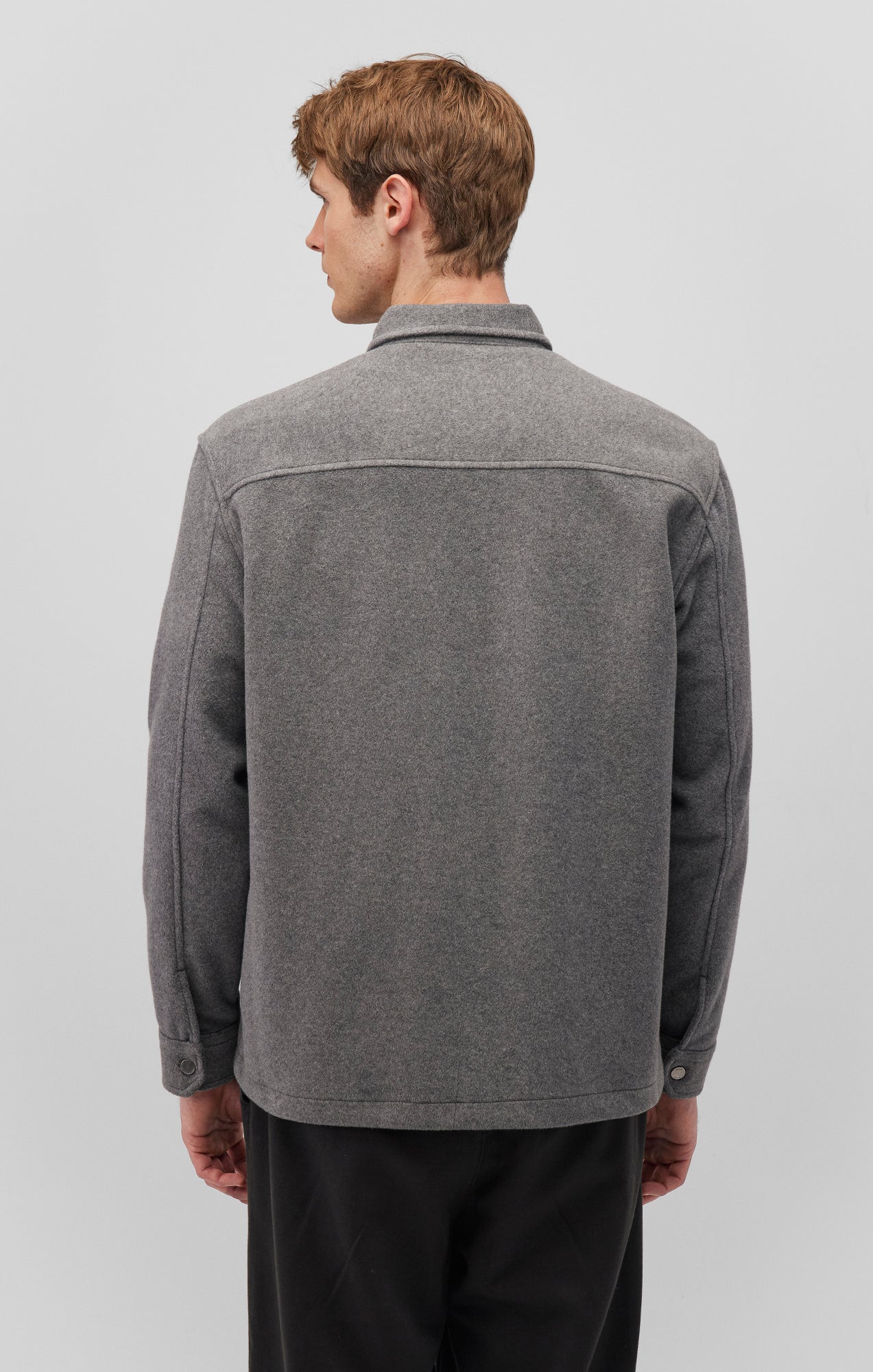 ONE POCKET LONG SLEEVE BUTTON-UP SHIRT IN ANTHRACITE - Mavi Jeans