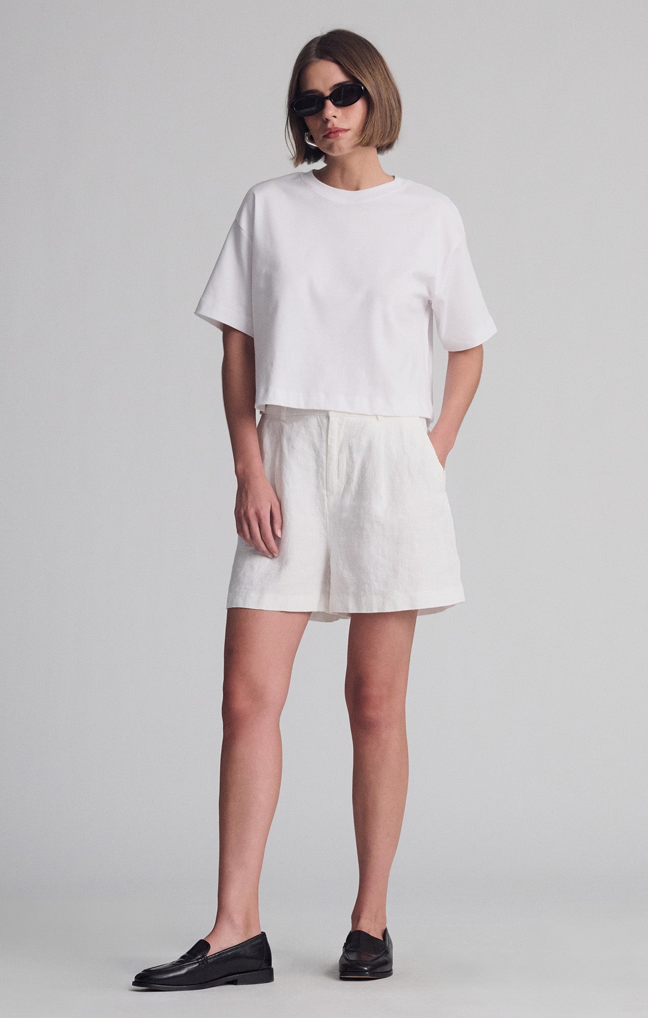 LINEN SHORTS IN ANTIQUE WHITE - Mavi Jeans