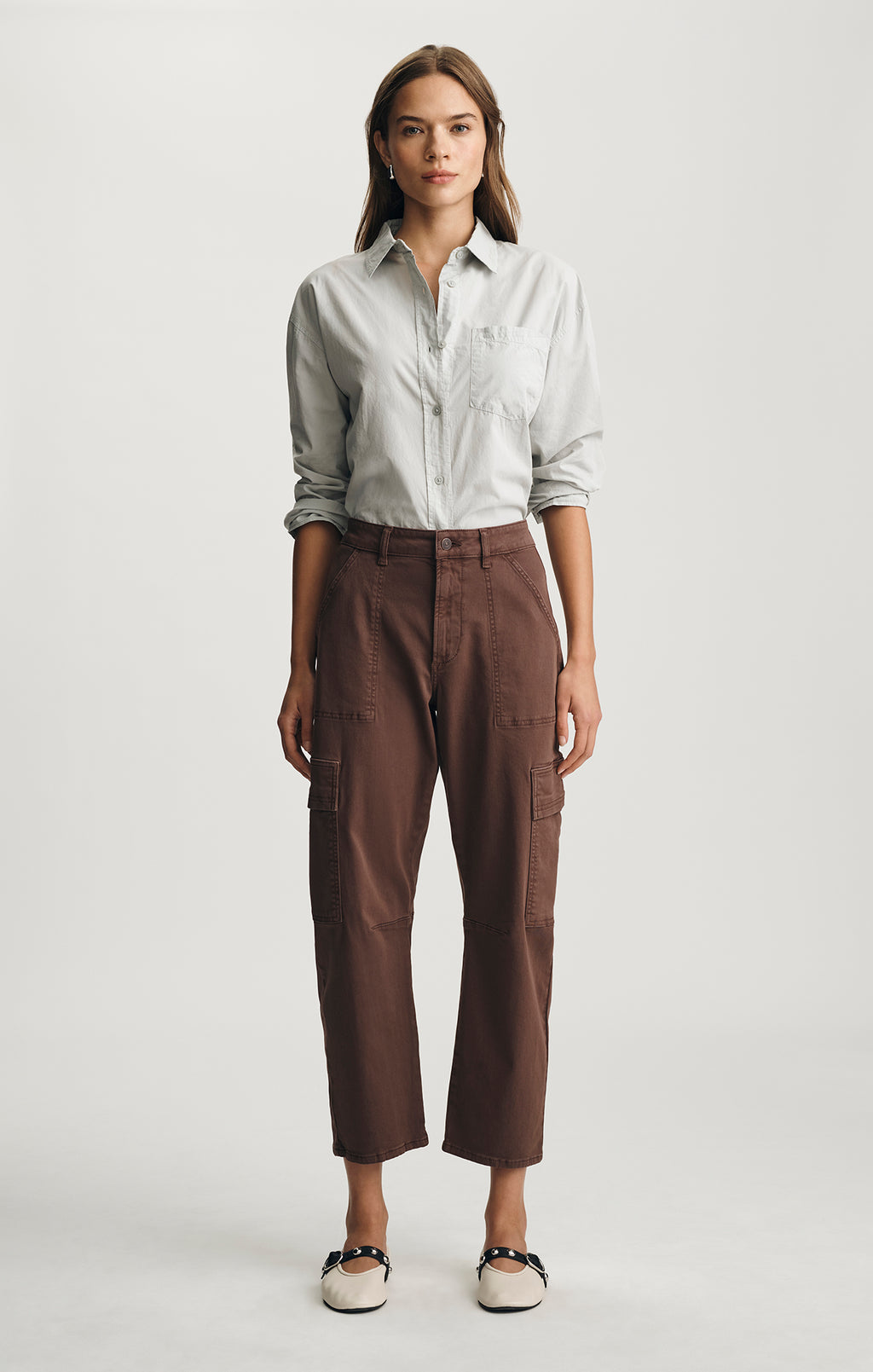 VINNIE BARREL CARGO IN BROWN CASUAL TWILL - Mavi Jeans