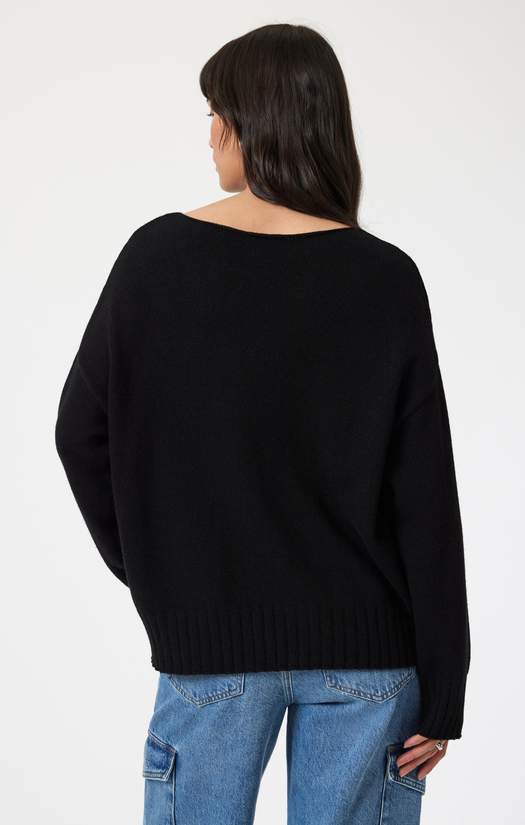 BOAT NECK SWEATER IN BLACK - Mavi Jeans