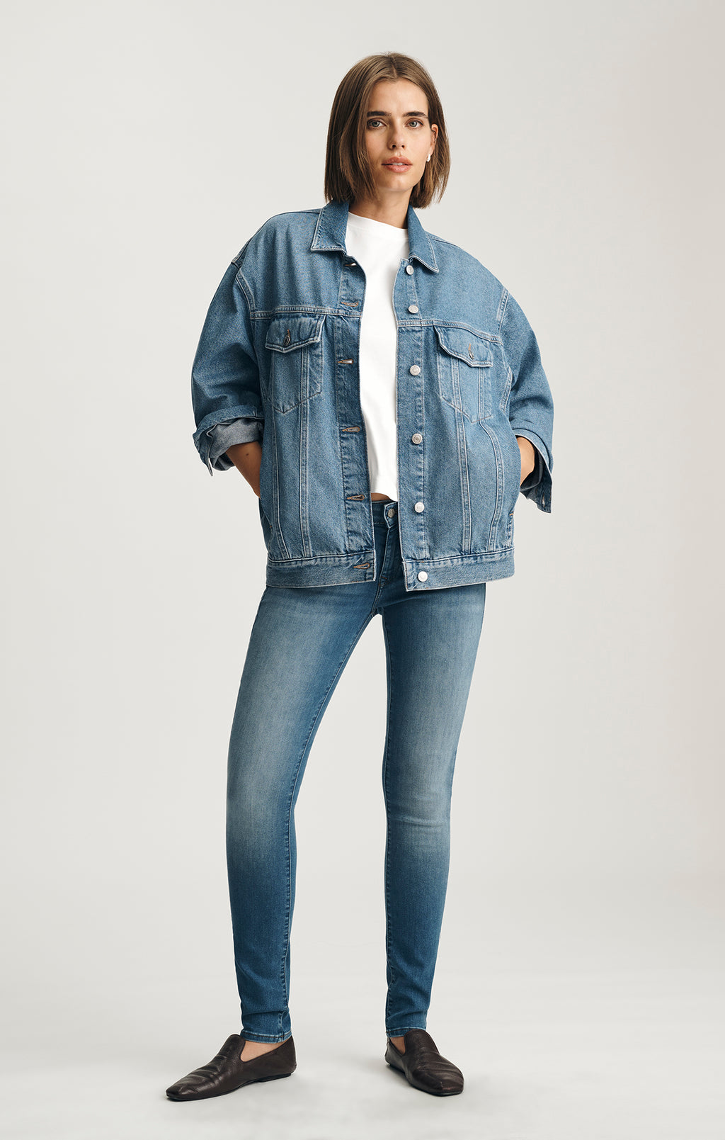 LUNA DENIM JACKET IN MID BLUE 90S - Mavi Jeans